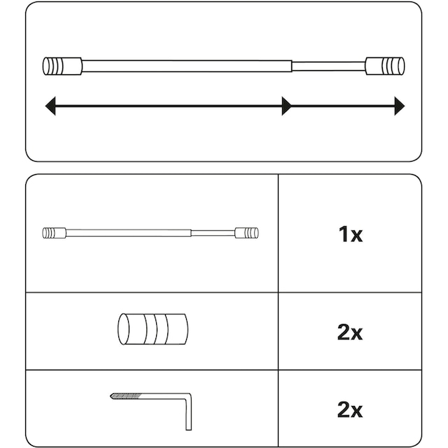 GARDINIA Vitragenstange, 1 läufig-läufig, ausziehbar, Serie Vitragestange  Zylinder Ø 10 mm jetzt kaufen