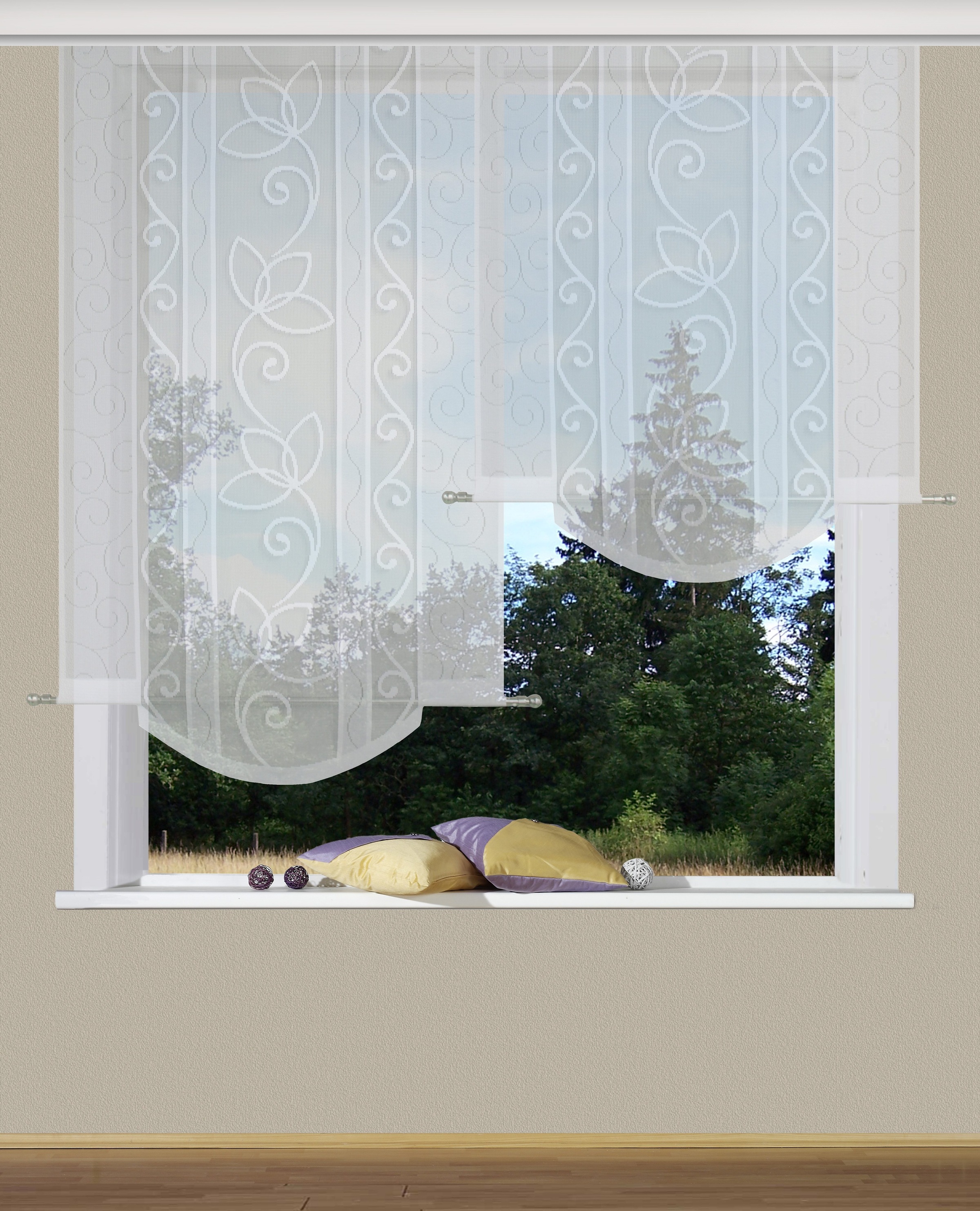 Image of VHG Schiebegardine »Dana«, (1 St.), Schiebevorhang, Bogen, transparent, Ranke, Raumteiler, Klettband, Jacquard, gewirkt, verschiedene Grössen, Breite 60 cm bei Ackermann Versand Schweiz