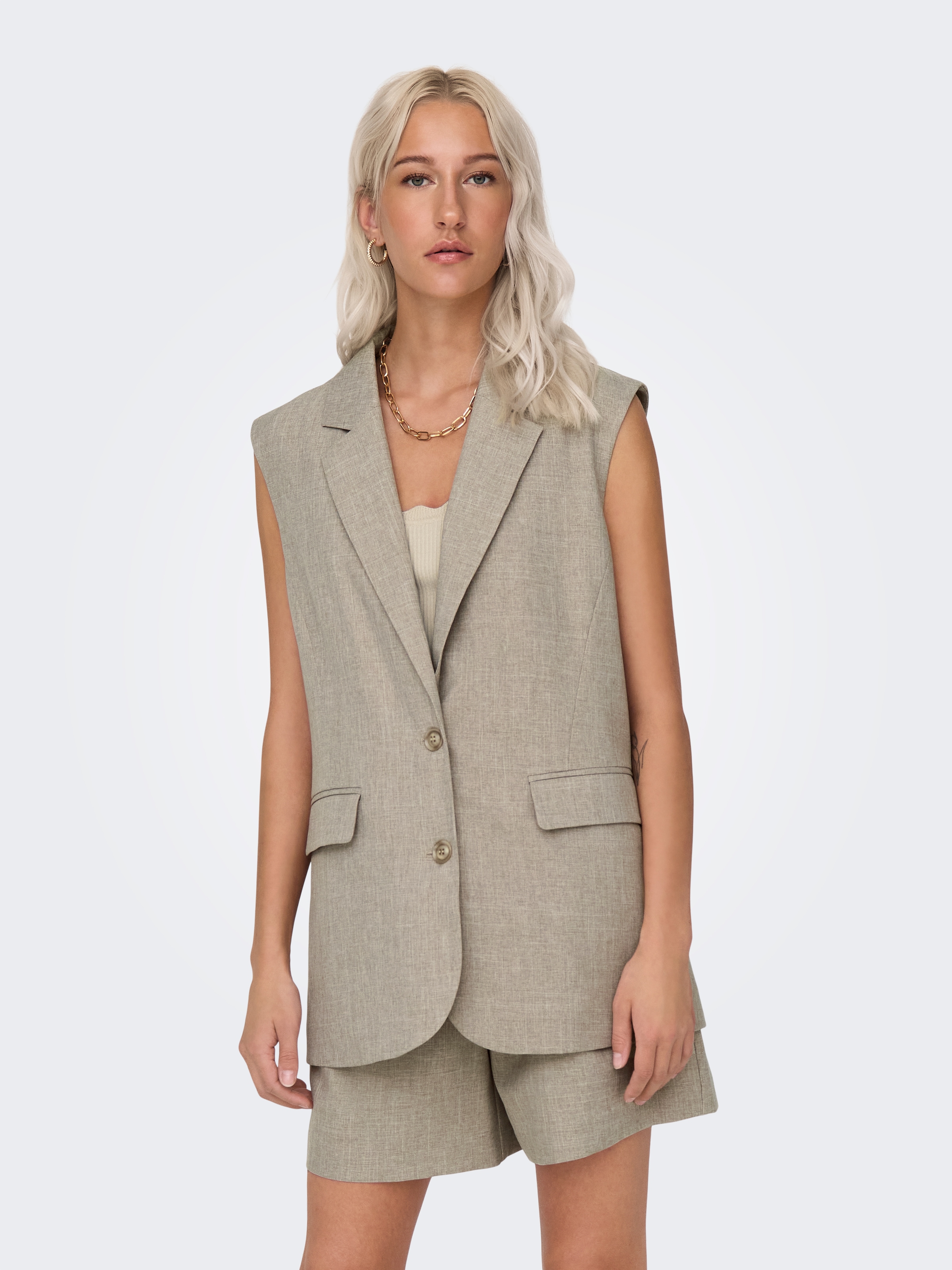 Image of ONLY Anzugweste "ONLLINDA S/L MEL OVERSIZE WAISTCOAT TLR" Materialmix