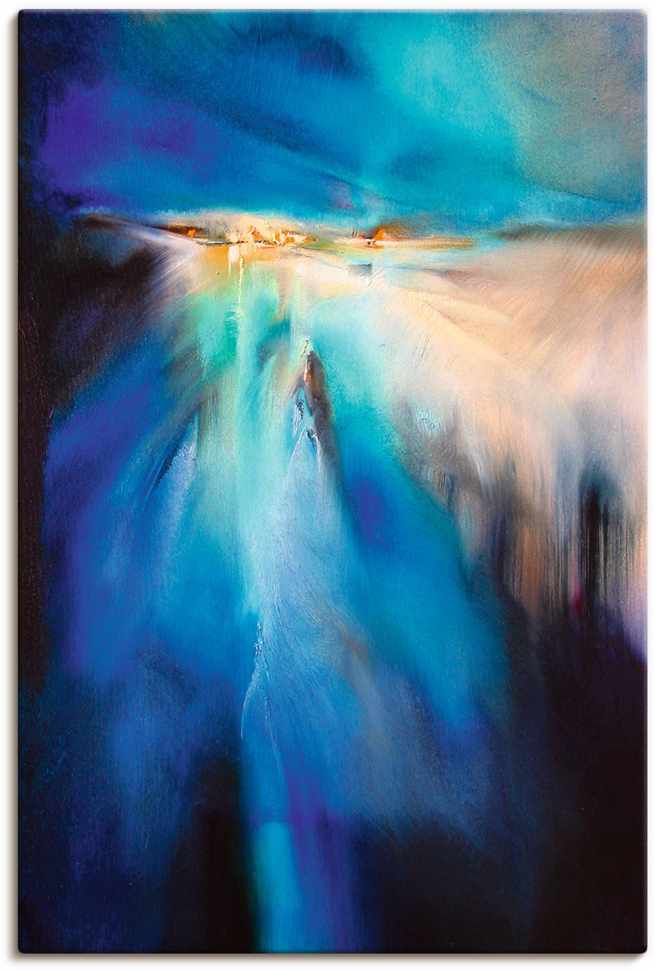 Image of Artland Leinwandbild "Winterabend II" Gegenstandslos 1 Stk. tlg. auf Holzrahmen gespannt