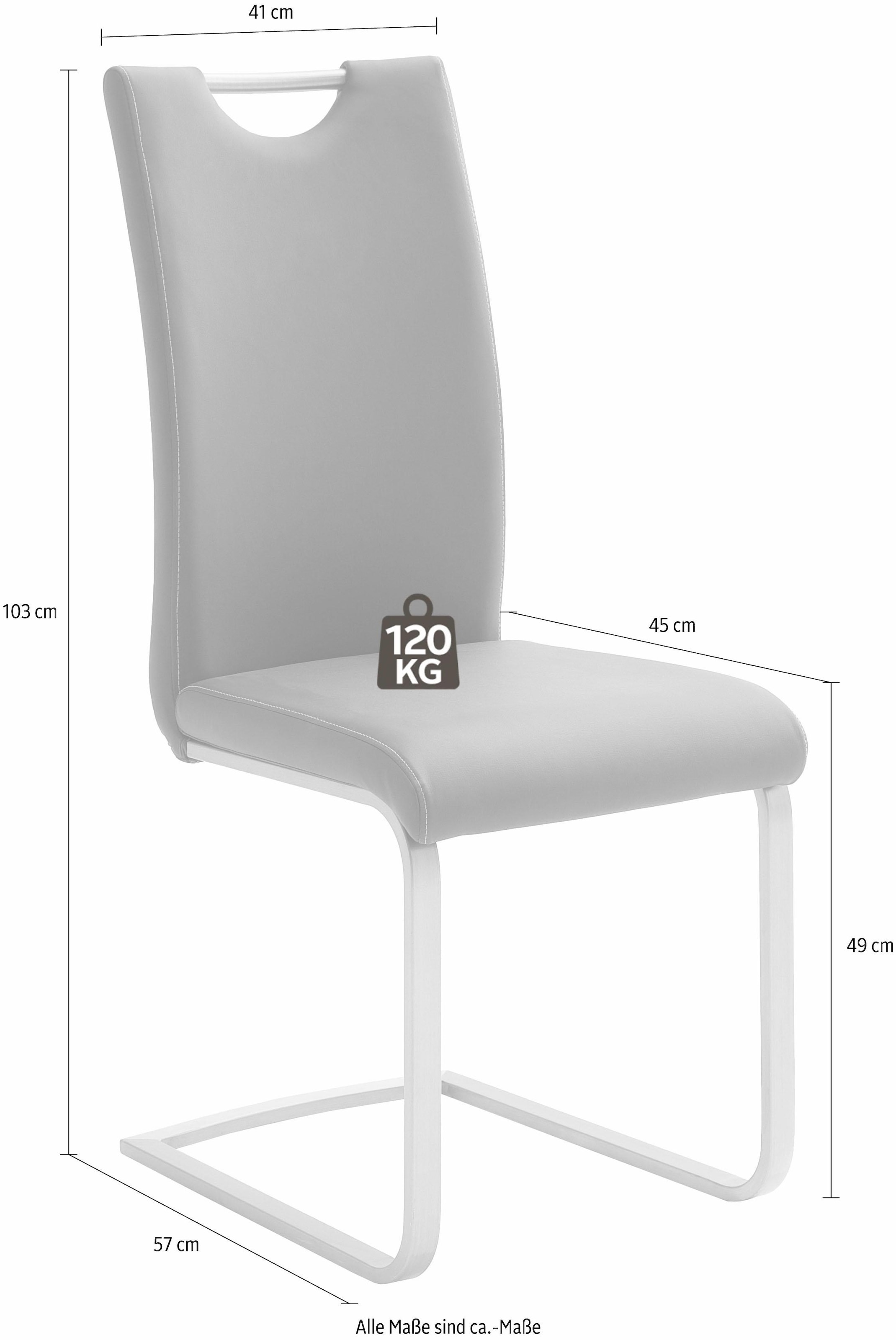 Stuhl (Set), MCA bis 120 kaufen Freischwinger kg 4 belastbar St., »Paulo«, furniture Kunstleder,