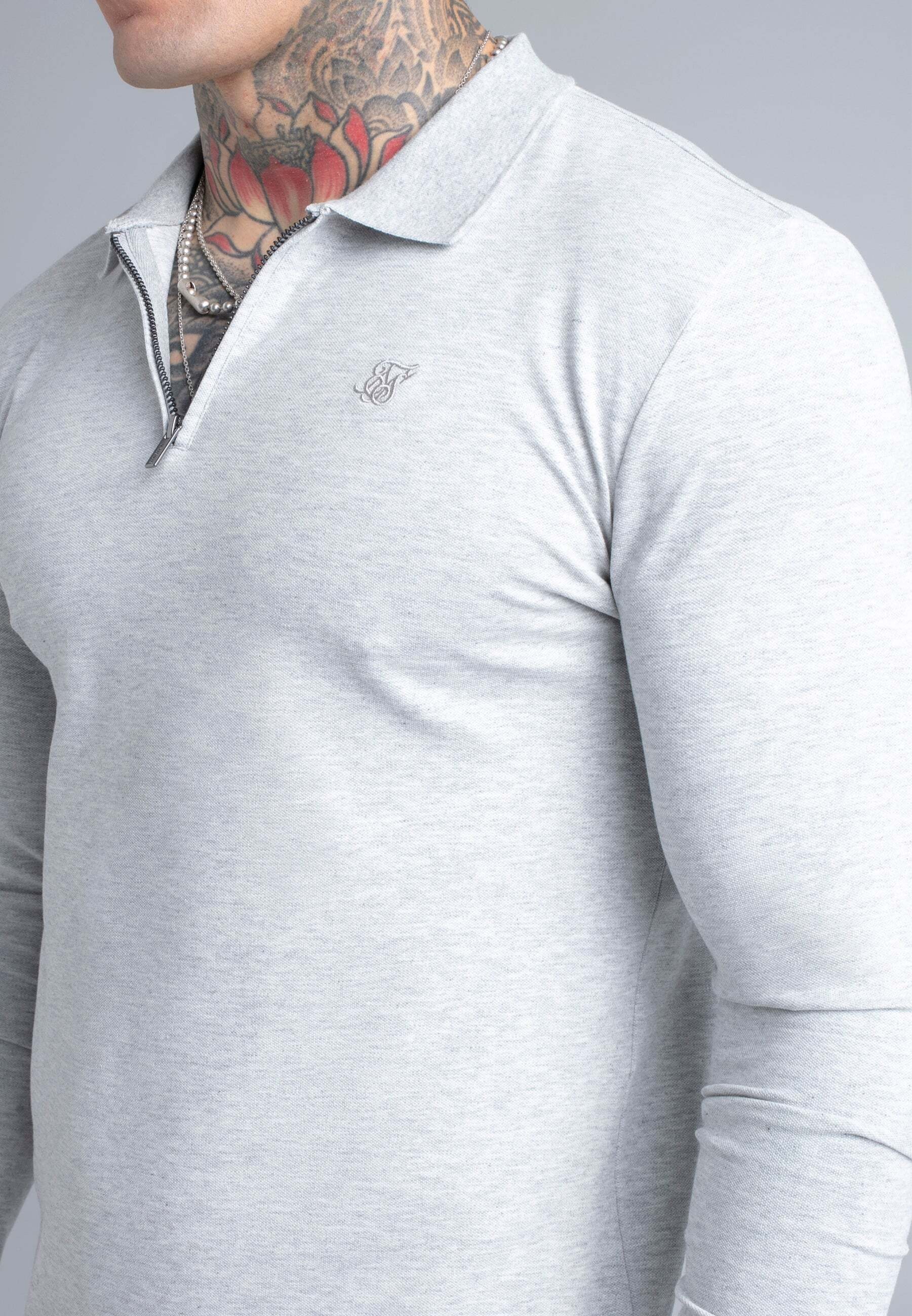 Siksilk Polo à manches longues »Siksilk Langarmpolo Longlseeved Zip«