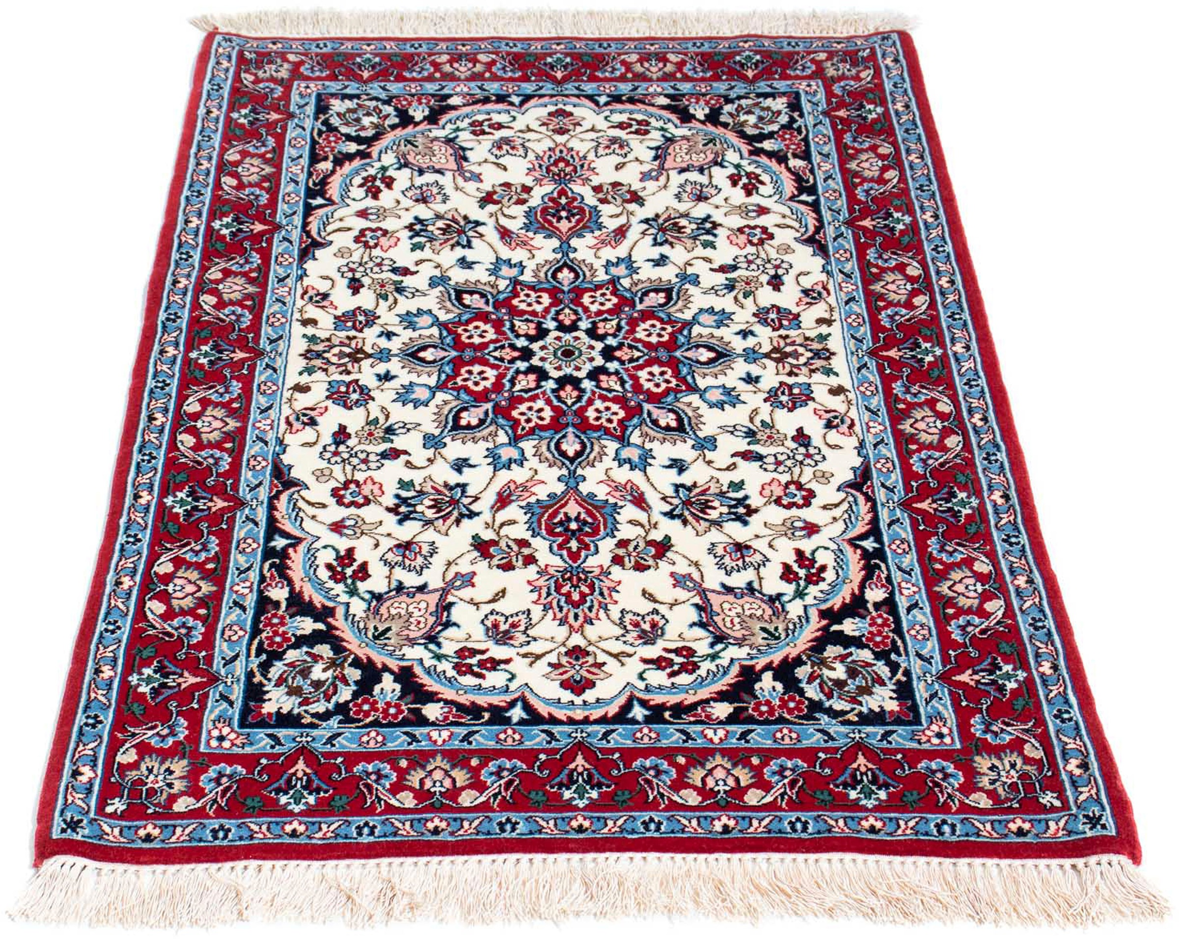 Image of morgenland Orientteppich »Perser - Isfahan - Premium - 108 x 71 cm - beige«, rechteckig, 6 mm Höhe, Wohnzimmer, Handgeknüpft, Einzelstück mit Zertifikat bei Ackermann Versand Schweiz