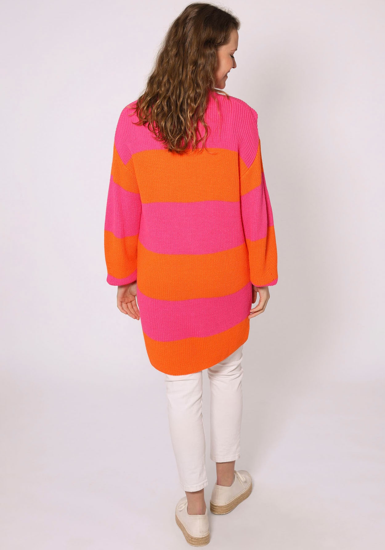 Zwillingsherz Cardigan »"Katja"«, gestreifte Strickjacke mit Wollanteil, One Size