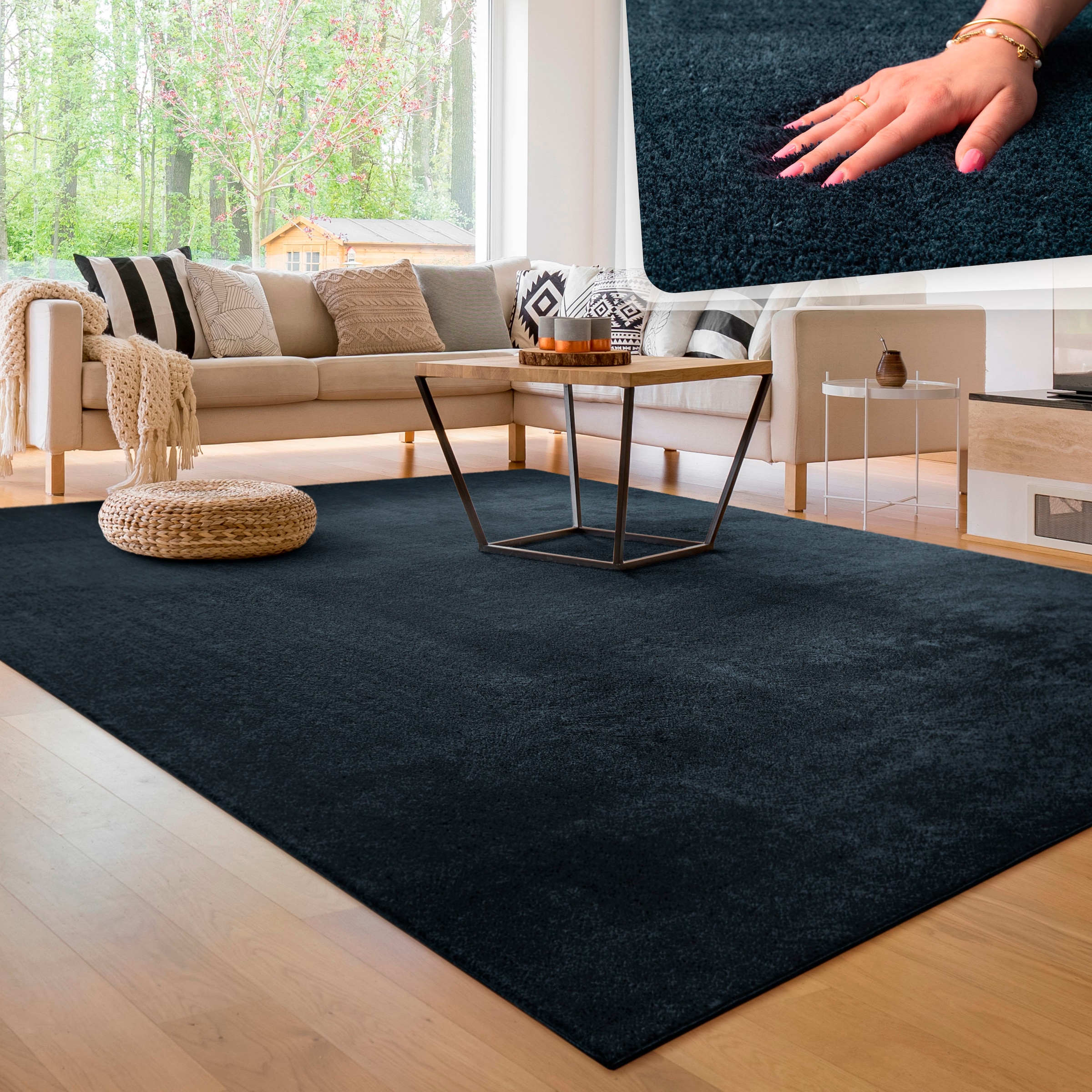 Paco Home Teppich auch rechteckig, 630«, jetzt kaufen weich, »Cadiz Läufer erhältlich als Uni-Farben, waschbar, besonders