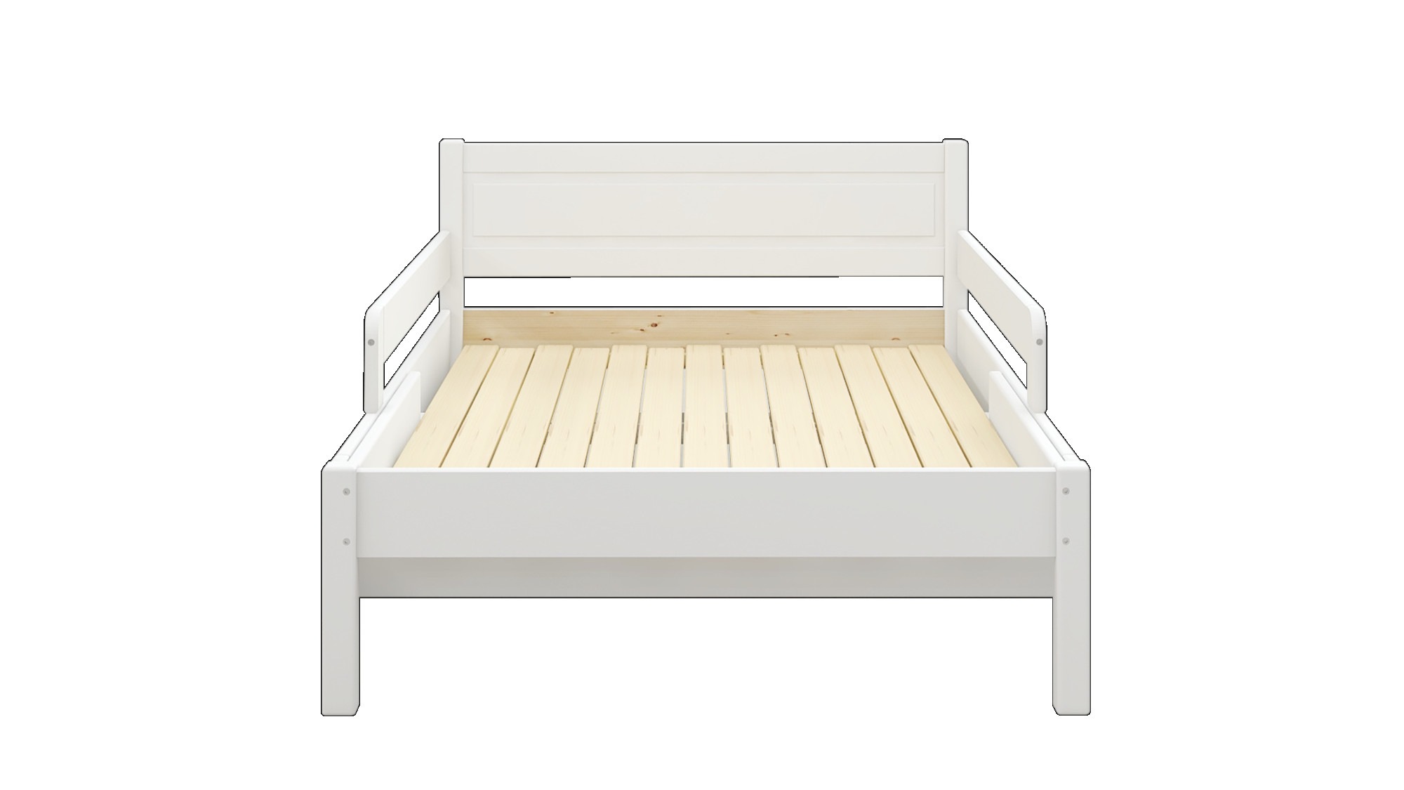 OTTO home Kinderbett »Hero, Bett, Massivholzbett, ausziehbar von 140 bis 200 cm«, aus massiver Kiefer, inklusive Lattenrost, Kassettenoptik, FSC®