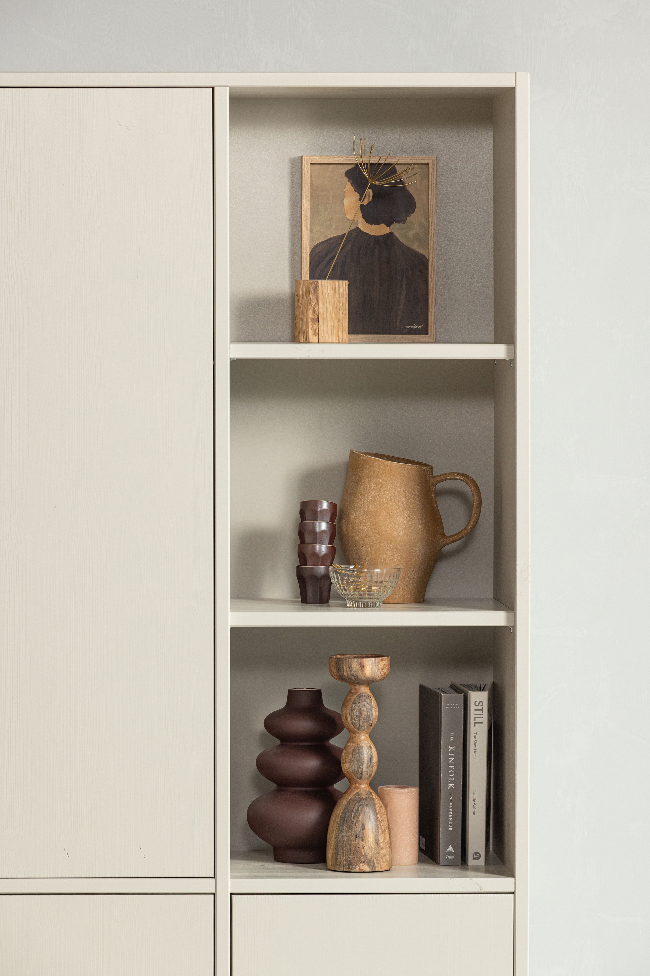 WOOOD Mehrzweckschrank »Merel FSC® Massivkiefer und Druckmechanismus B 100 x T 39,5 x H 200 cm« Tragkraft 10 kg pro Einlegeboden, einfach zu montierbar, Pfleigleicht