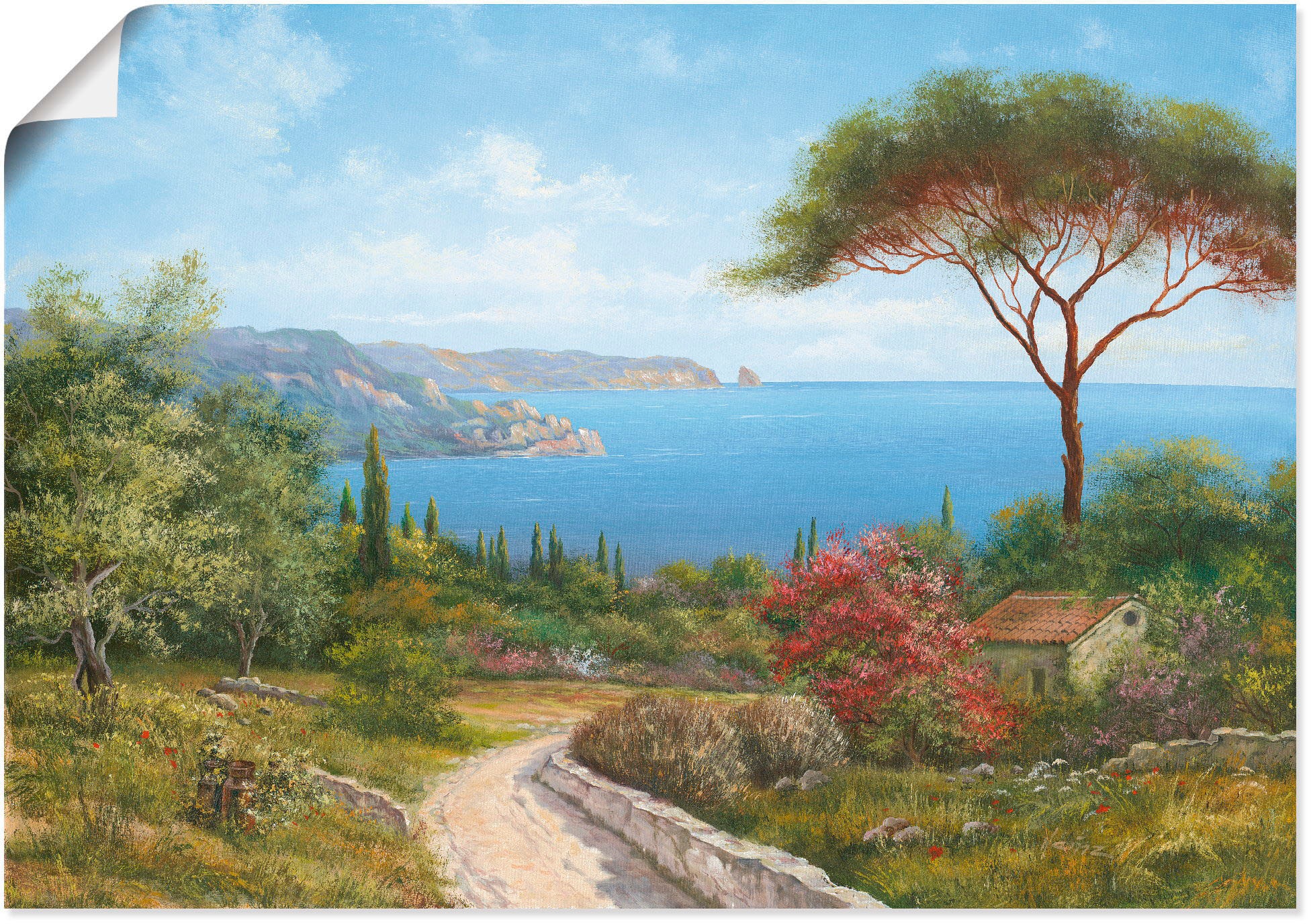 Image of Artland Wandbild »Haus am Meer«, Gewässer, (1 St.), in vielen Grössen & Produktarten - Alubild / Outdoorbild für den Aussenbereich, Leinwandbild, Poster, Wandaufkleber / Wandtattoo auch für Badezimmer geeignet bei Ackermann Versand Schweiz