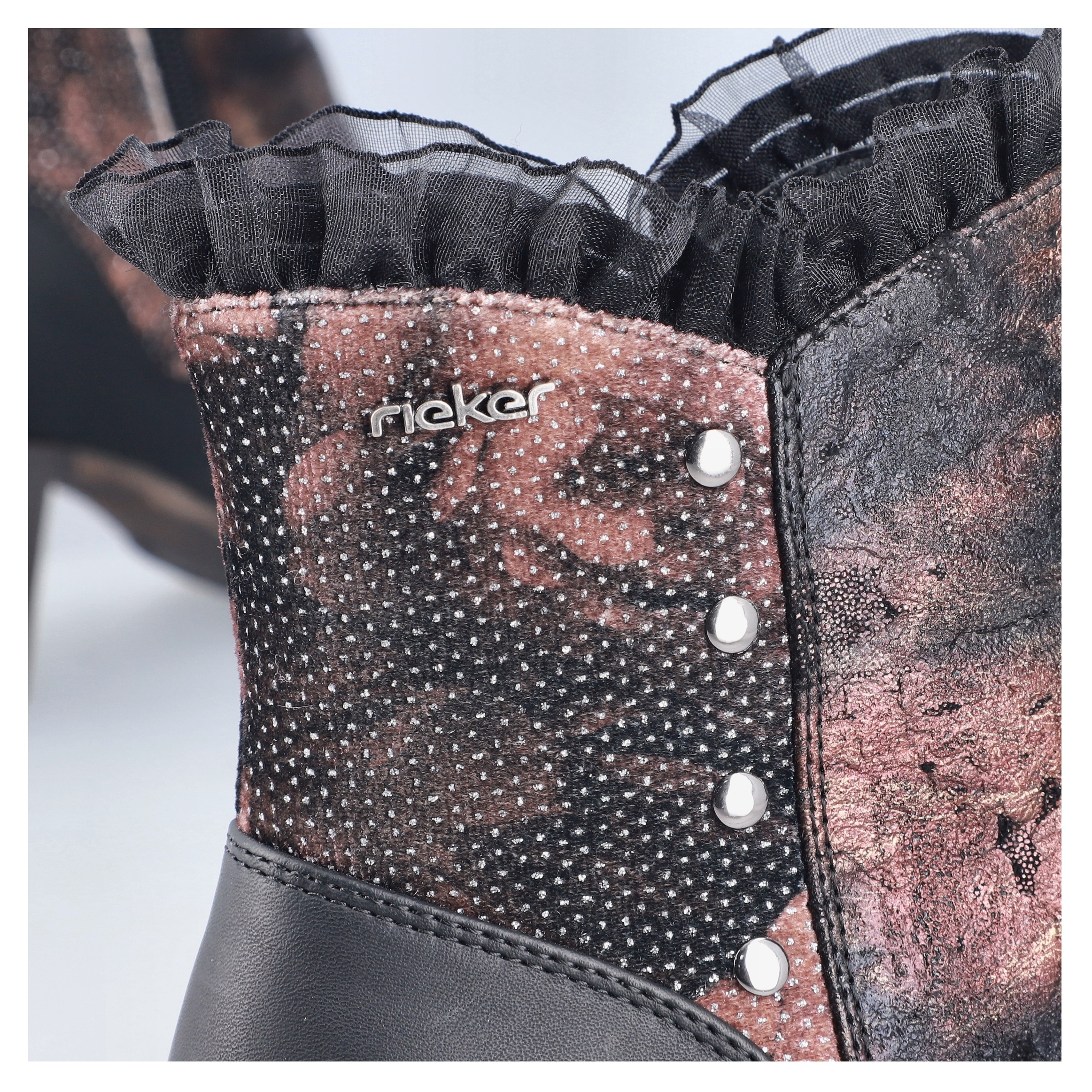 Rieker Stiefelette  Trachtenstiefelette, Festtagsstiefelette, Blockabsatz, mit Warmfutter