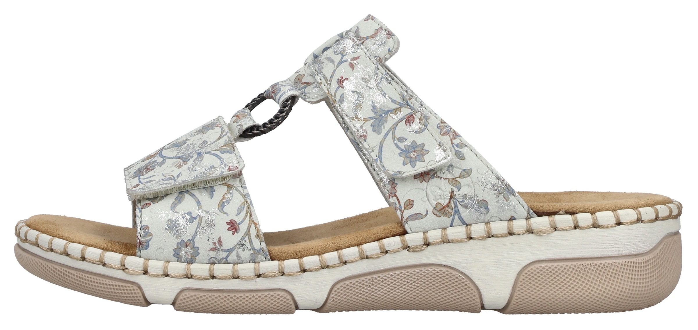 Rieker Pantolette  chaussure d'été, chaussure de vacances, chaussure de plage avec motif floral