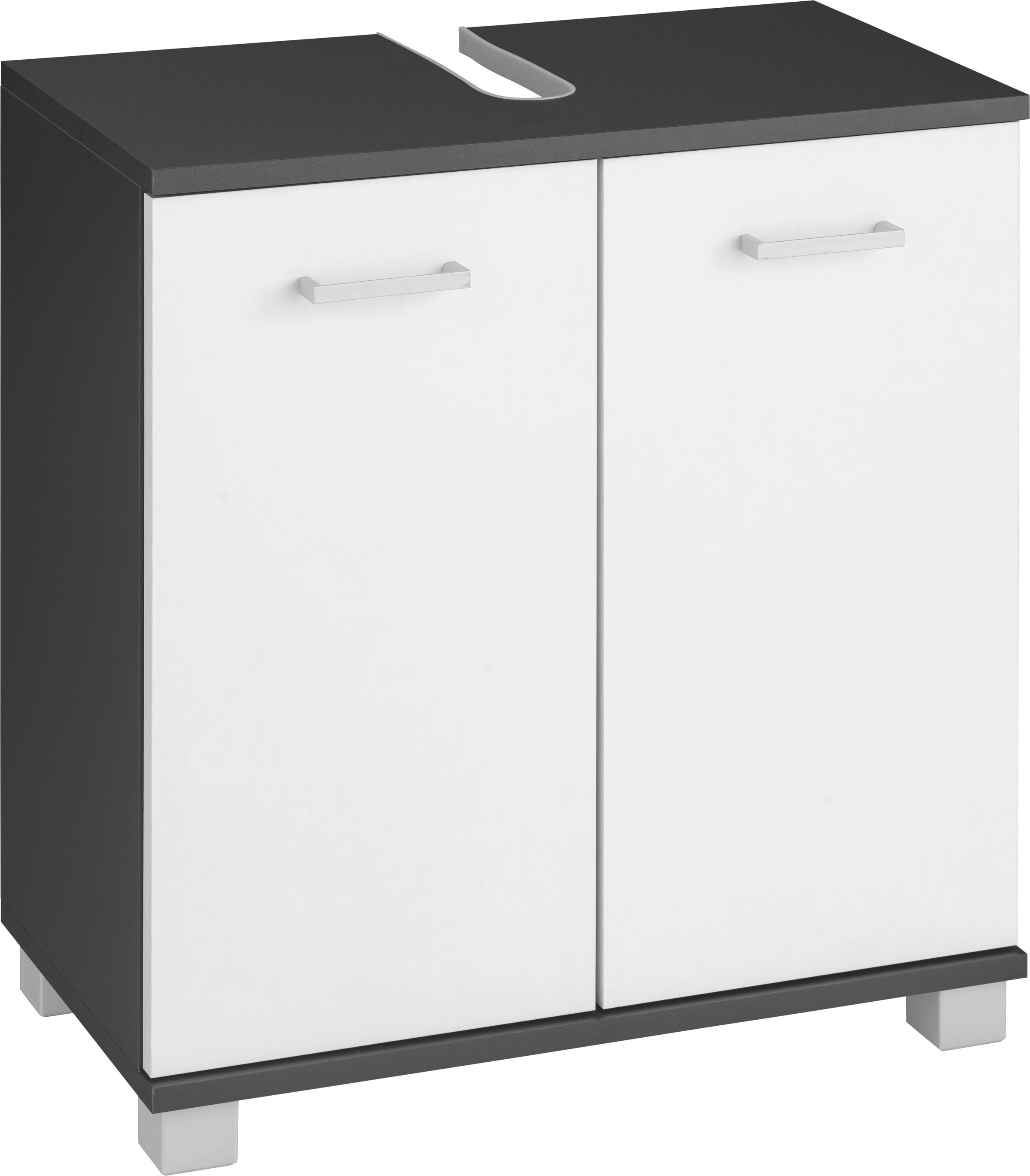 Image of Schildmeyer Waschbeckenunterschrank »Mobes«, Breite/Höhe: 59,8/62,4 cm, Badschrank mit Doppeltür, durchgängiger Zwischenboden, Aussparung für Abwasserleitung bei Ackermann Versand Schweiz