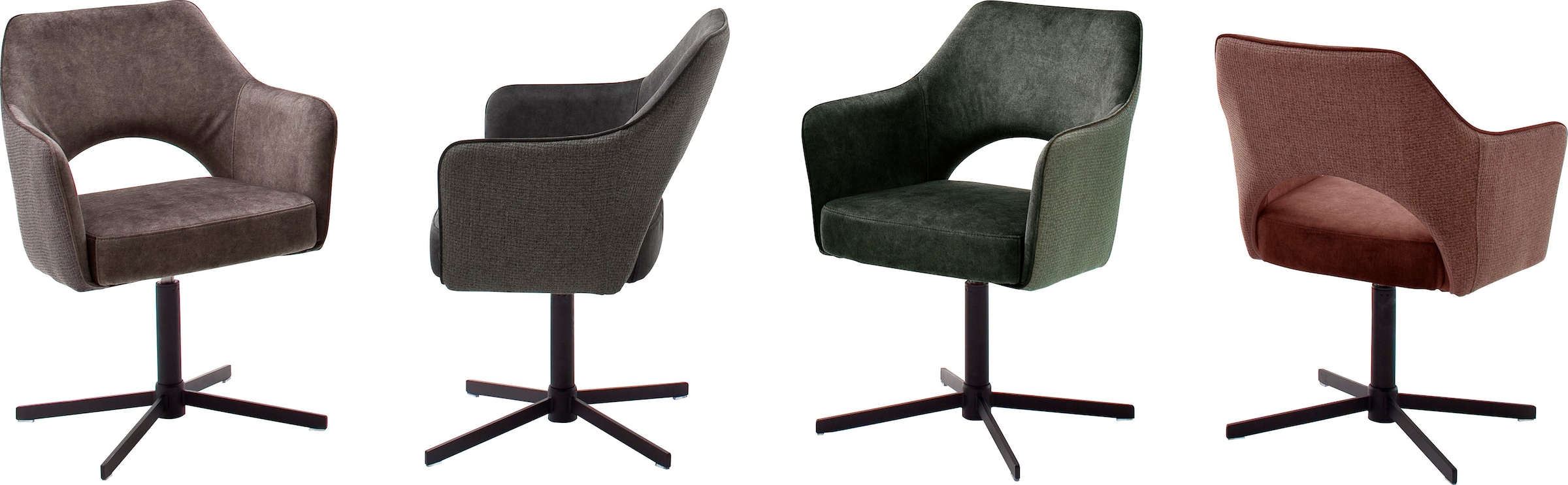 MCA furniture Chaise de salle à manger »Valetta« (Set) 2 cuis2 er Set, 360° drehbar, Taschenfederkern, belastbar 120 kg