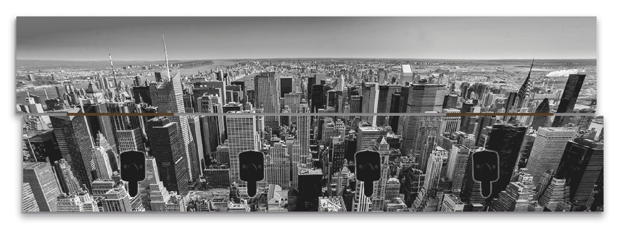 Artland Garderobenleiste »Luftbild von Manhattan New York City USA«, teilmontiert