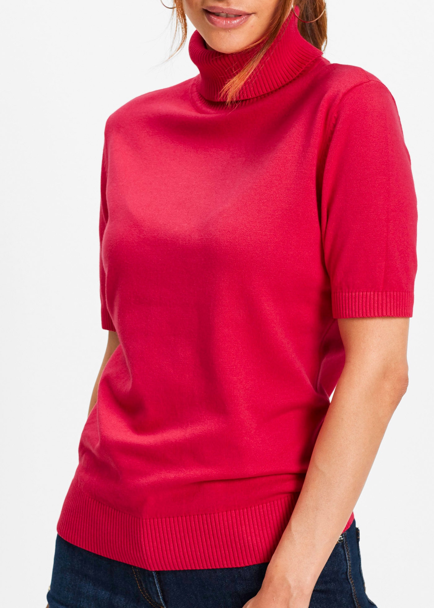 bonprix Rollkragenpullover »Rollkragenpullover, Kurzarm« Rollkragenpullover, Kurzarm