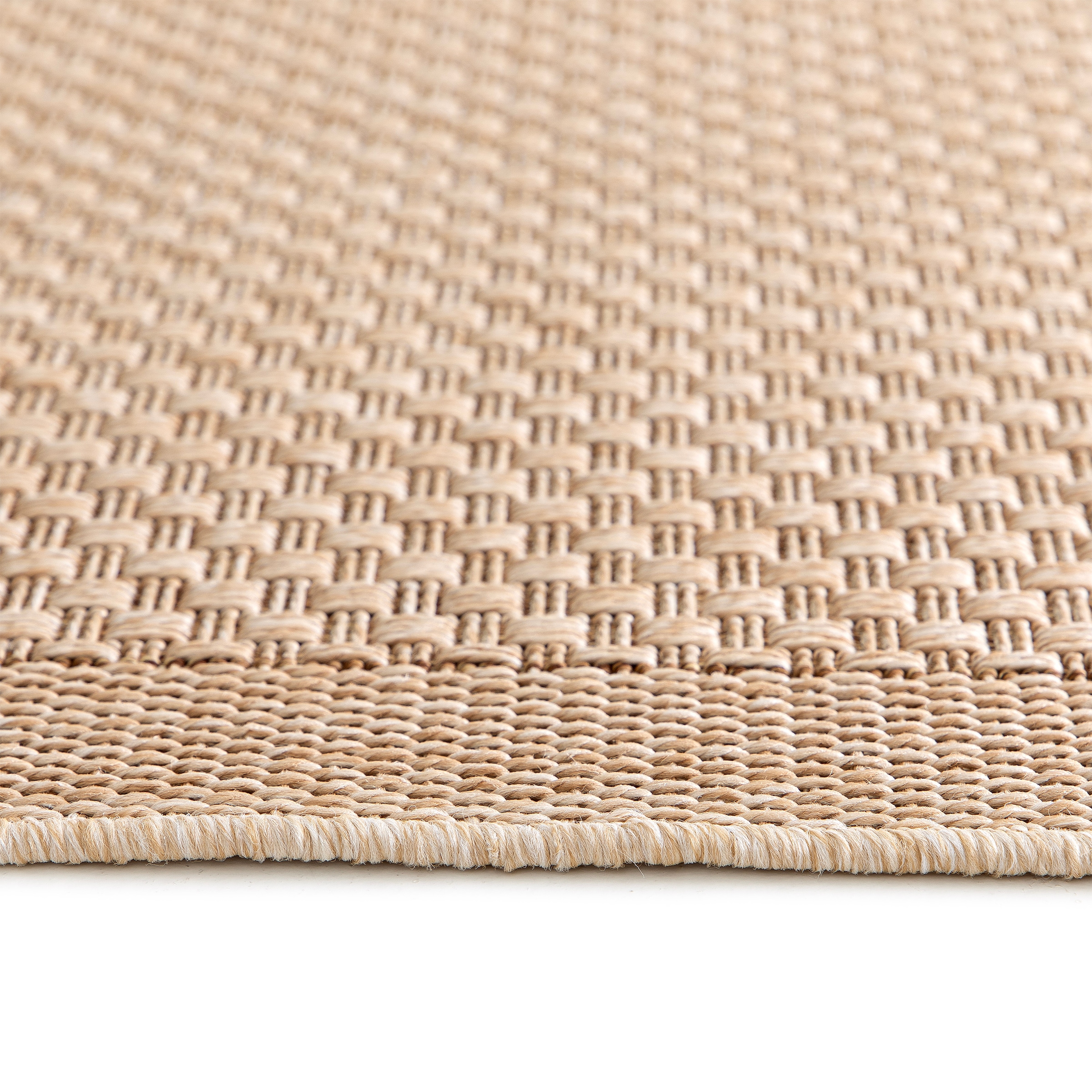 GOODproduct Teppich »Arona, Sisal-Optik mit Bordüre, auch für Balkon und Terrasse« rechteckig 7 mm Höhe In- und Outdoor geeignet, Wetterfest & UV-beständig