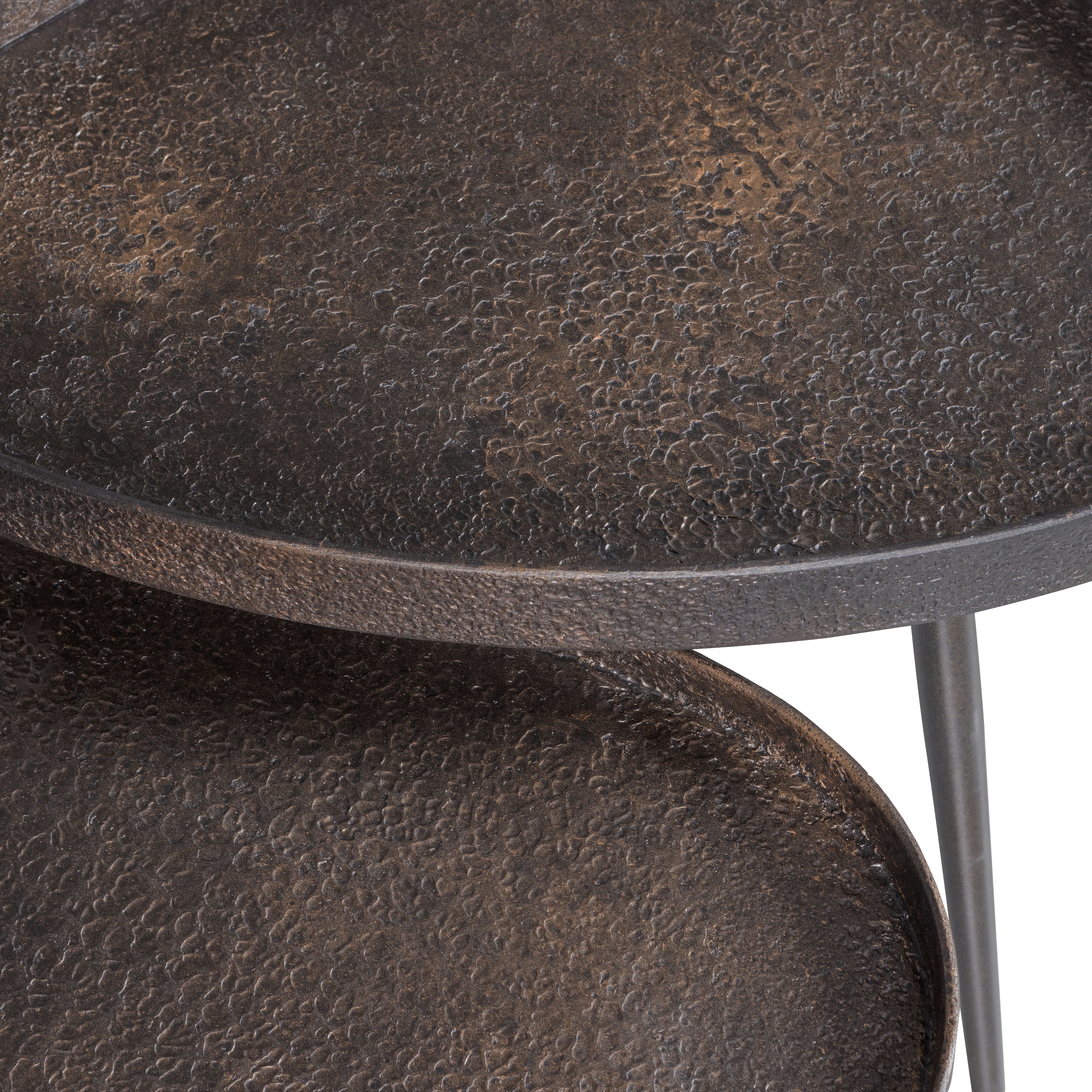 WOOOD Beistelltisch »Crude mit Multiplex-Zinkbeschichtung und Metallbeinen 71 x 52 x 39 cm« Set, 2 Stk. tlg. 2er-Set, unterschiedliche Grössen im Set, Tragkraft je 15 kg