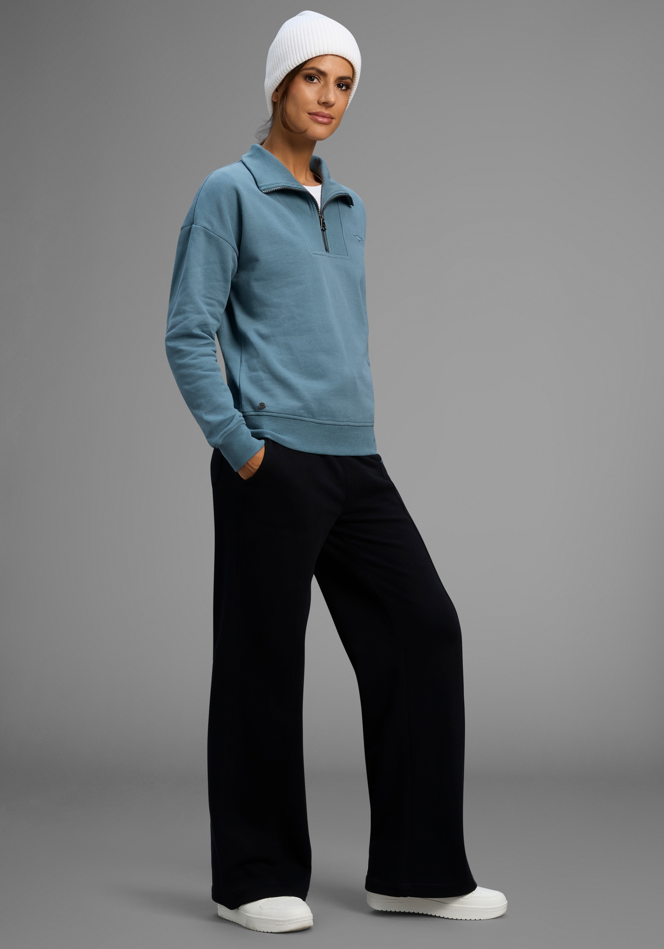 KangaROOS Sweatshirt mit Troyer-Kragen