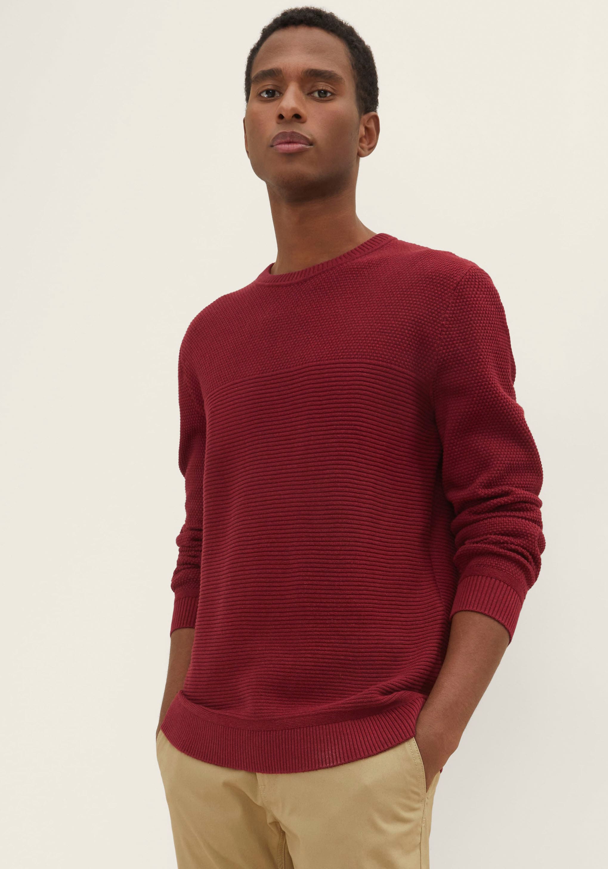 TOM TAILOR Strickpullover, aus reiner Baumwolle