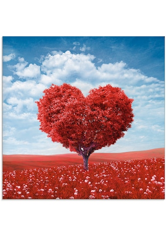 Artland Glasbild »Baum in Form eines Herzens«, Herzen, (1 St.), in verschiedenen Grössen kaufen