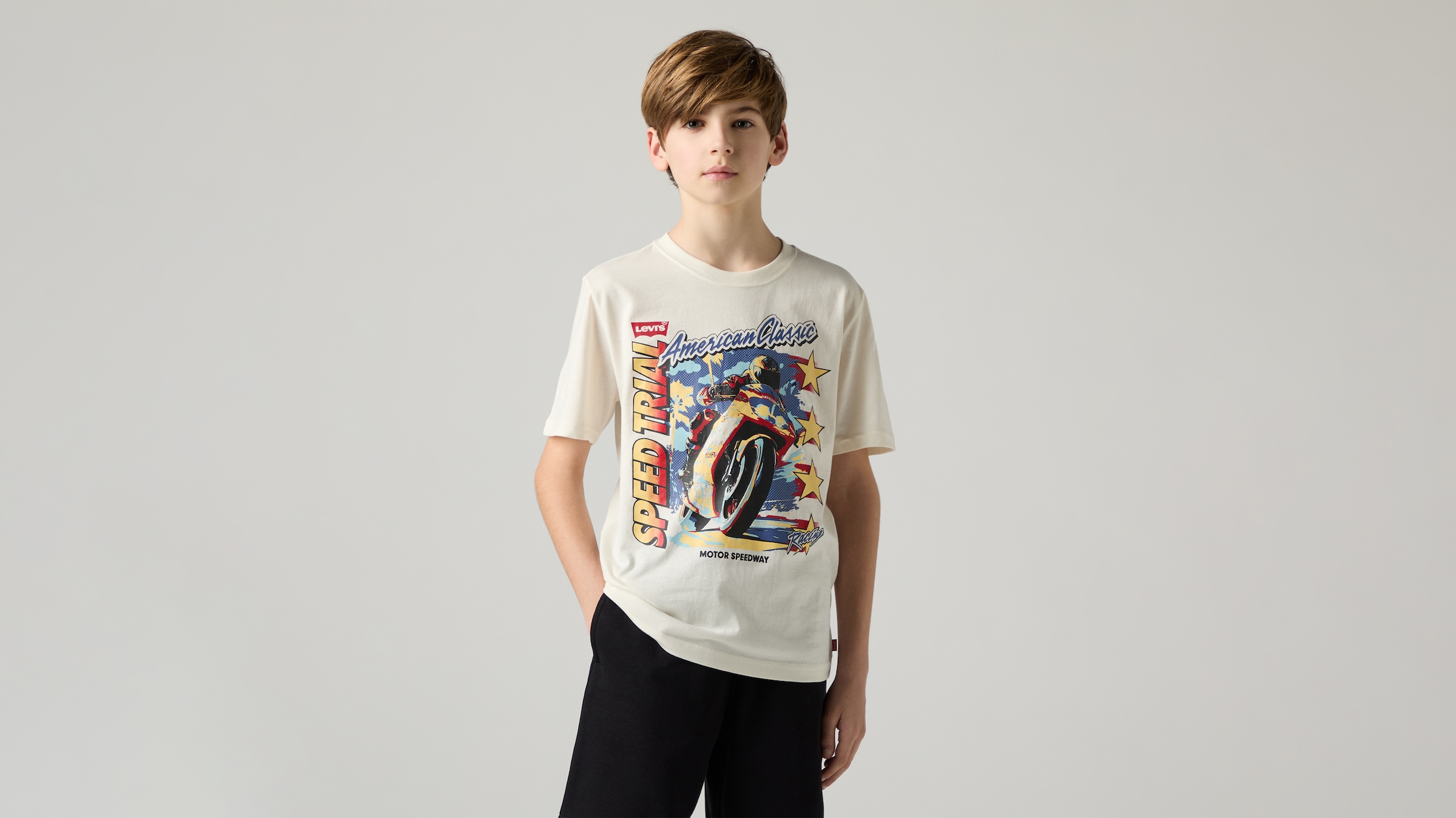 Image of Levis Kids T-Shirt "LVB SPEED TRIAL TEE" for Boys, mit grossem Frontprint