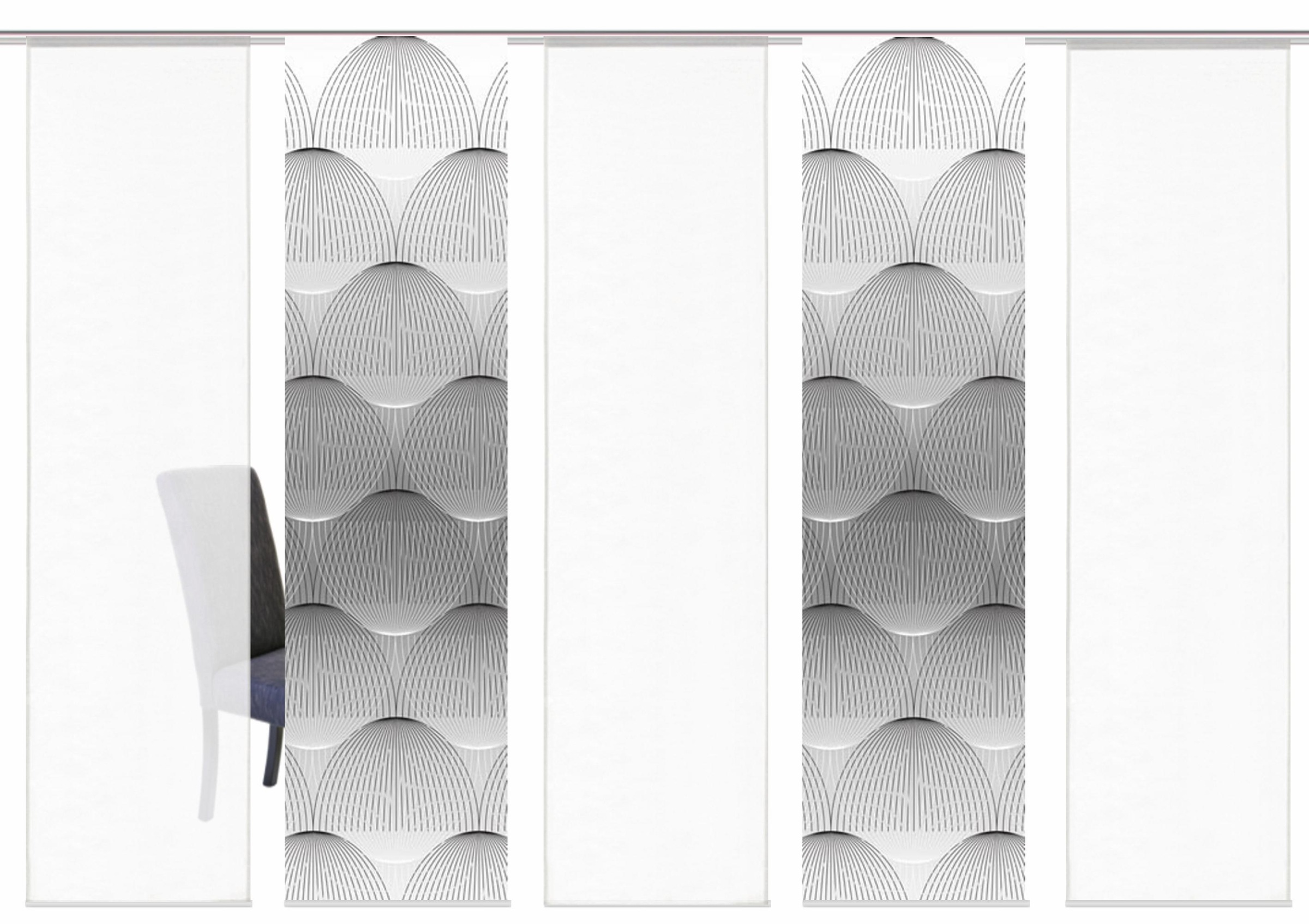 HOME WOHNIDEEN Rideau coulissant »BENARIS« Velcro 5 cuis tlg. HxB: 245x60, inkl. Befestigungszubehör