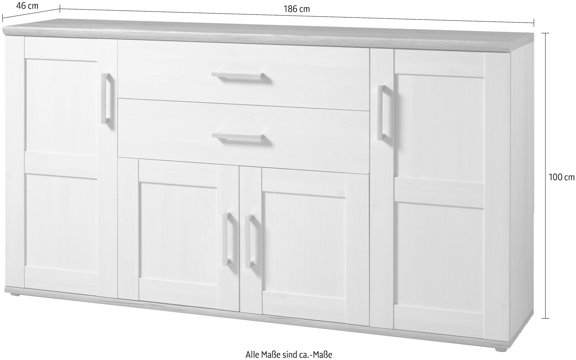 HBZ Sideboard »Romance im Landhaustil, Wohnzimmerschrank BxHxT 186x100x46 cm« 1 cuis tlg. Landhaustil, Wohnzimmerschrank in Sibiu Lärche NB