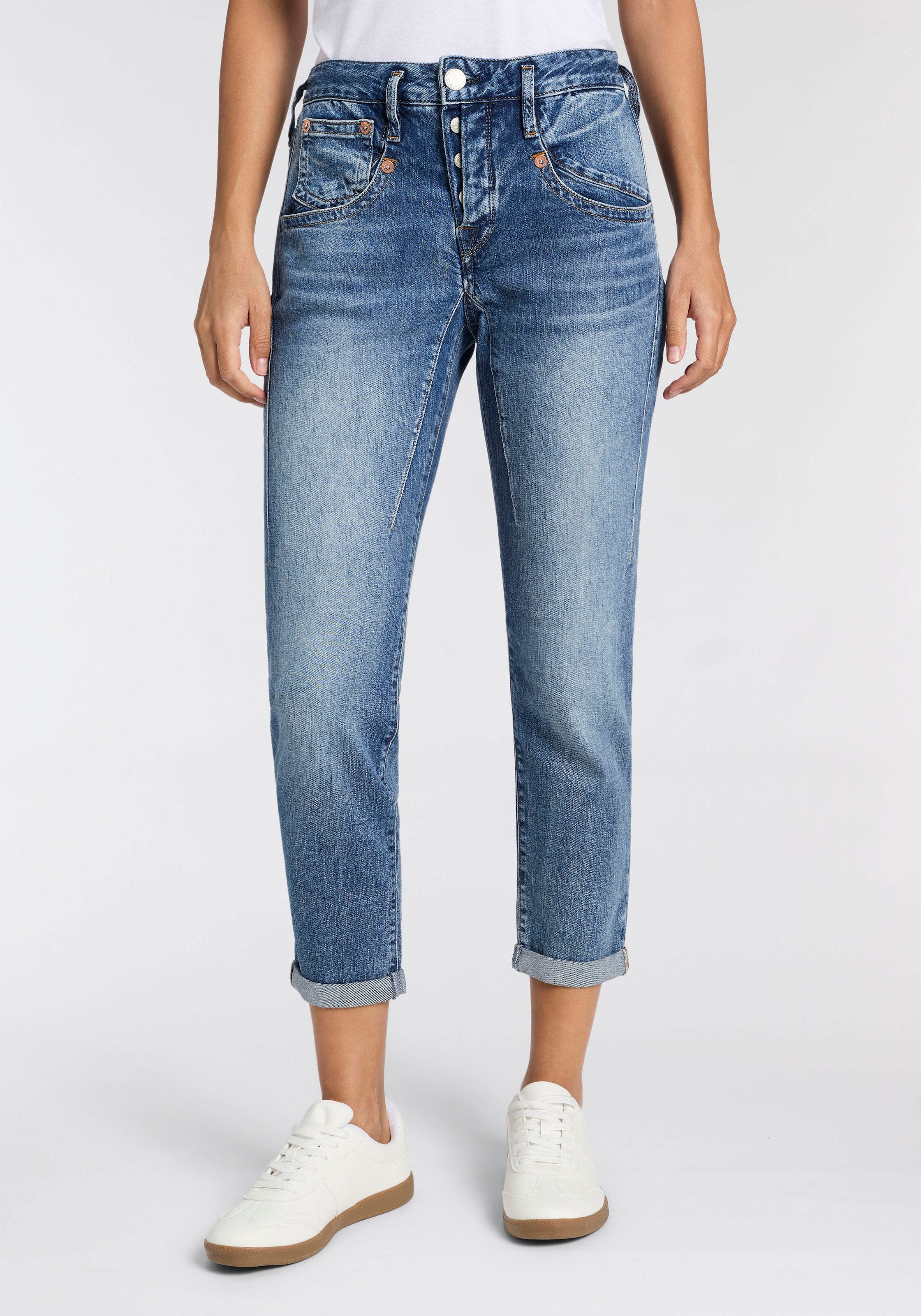 Image of Herrlicher Boyfriend-Jeans "Shyra Cropped Denim" in Cropped-Länge, hoher Bund