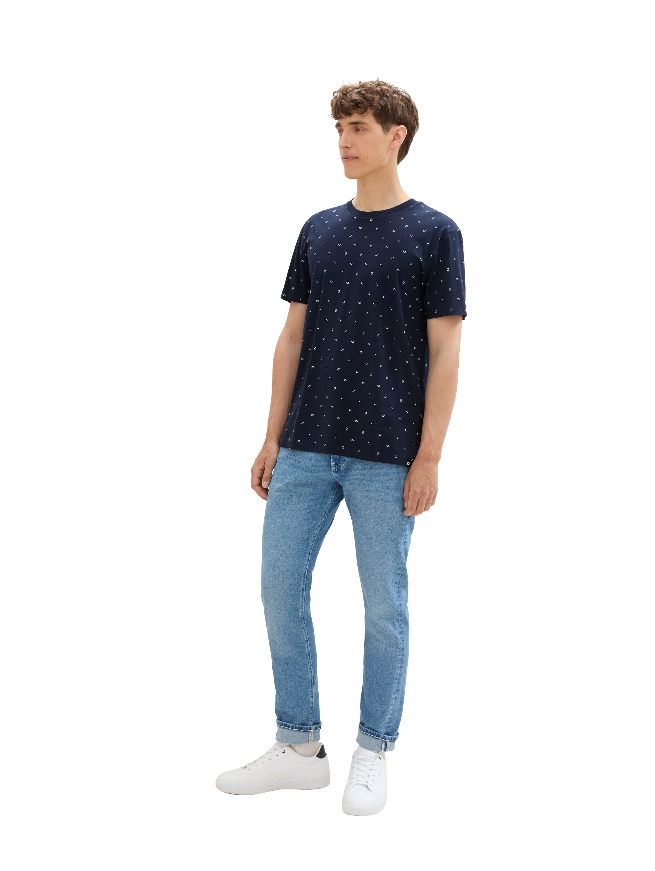 TOM TAILOR Denim Rundhalsshirt, mit Minimal-Print
