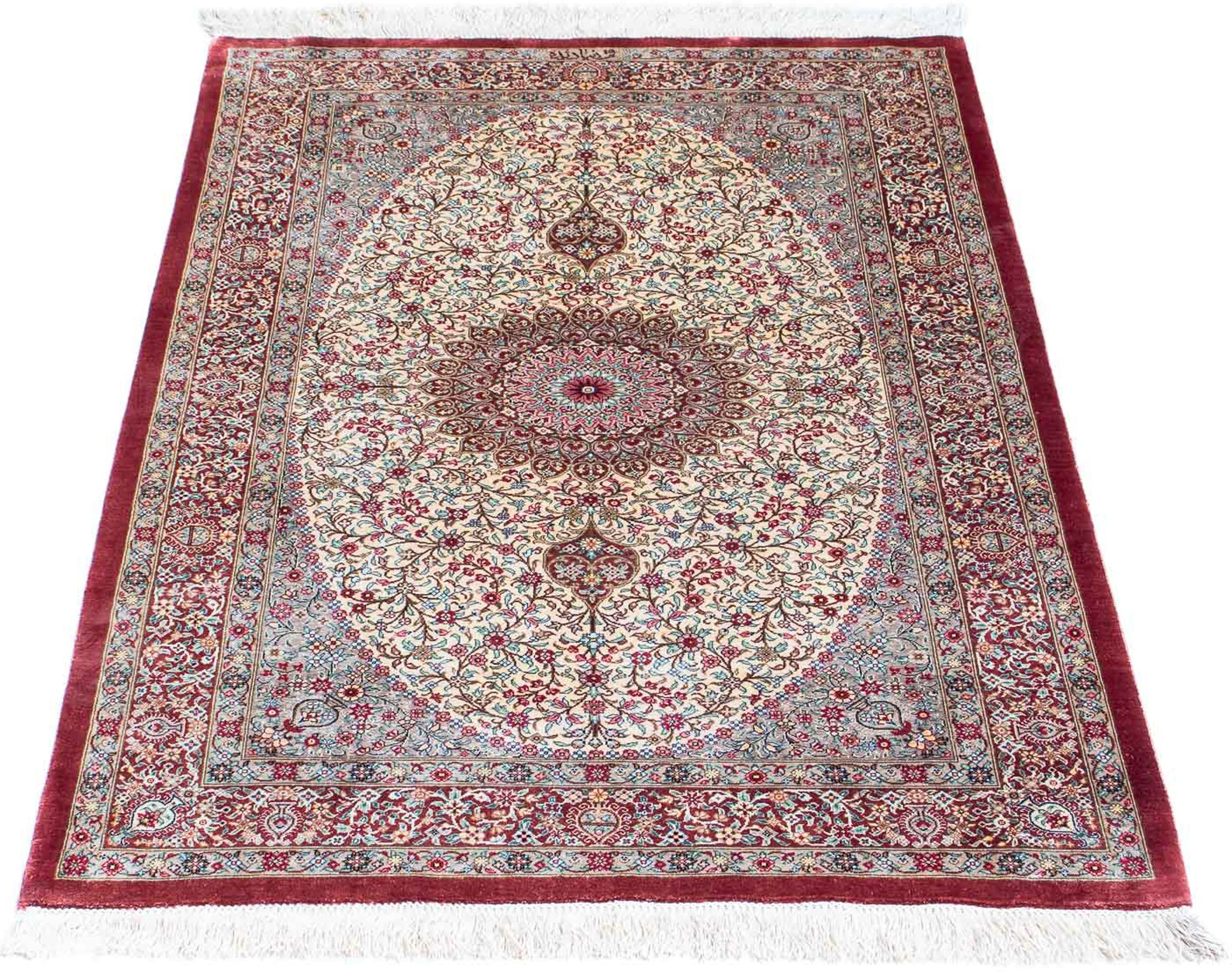 Image of morgenland Orientteppich »Perser - Ghom - 122 x 79 cm - beige«, rechteckig, 10 mm Höhe, Wohnzimmer, Handgeknüpft, Einzelstück mit Zertifikat bei Ackermann Versand Schweiz