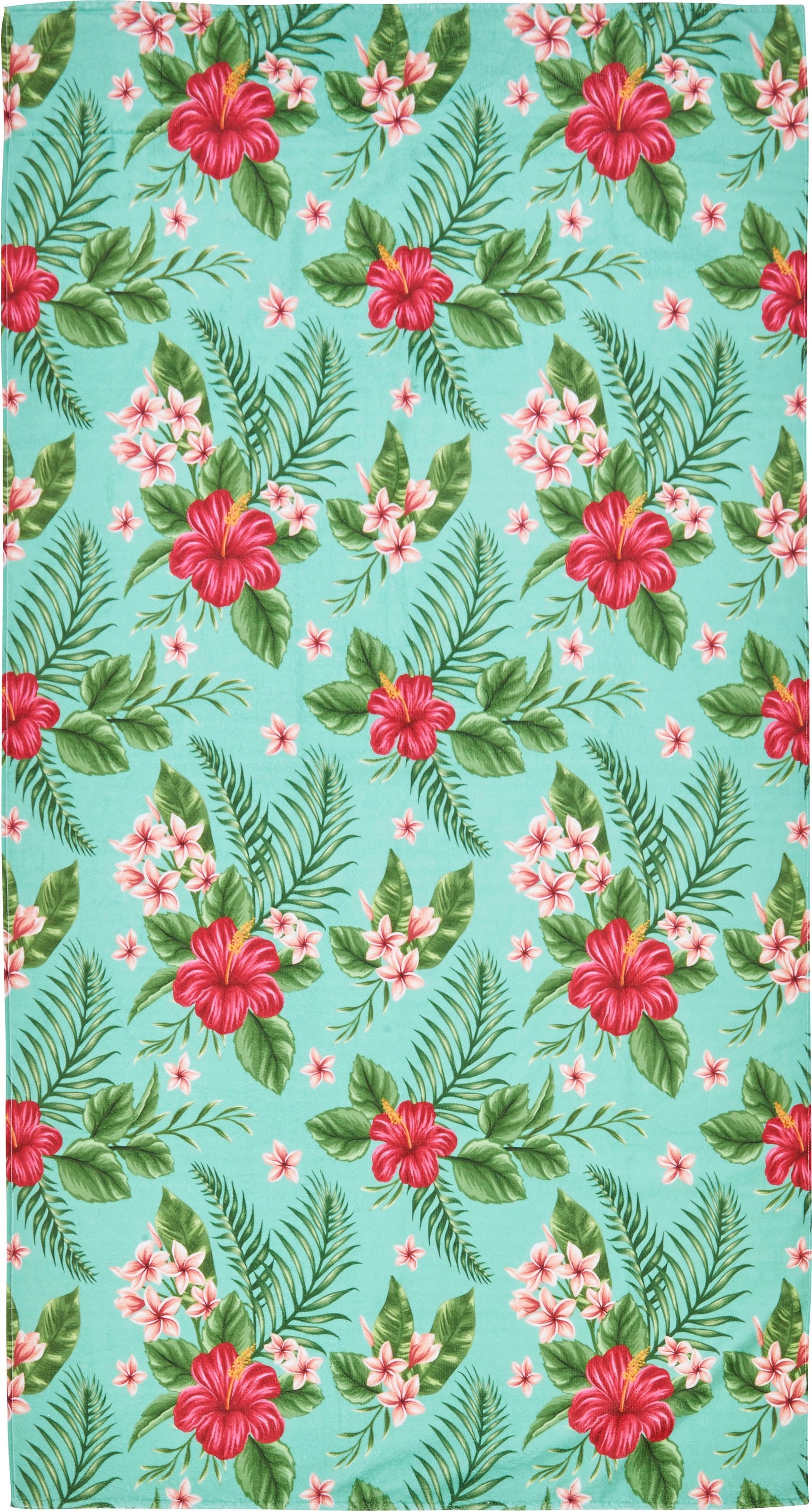 Image of done.® Strandtuch »Pink Flowers«, (1 St.), Badetuch, Blumen Motiv, mit eingenähter Reisverschluss-Tasche für Wertgegenstände bei Ackermann Versand Schweiz