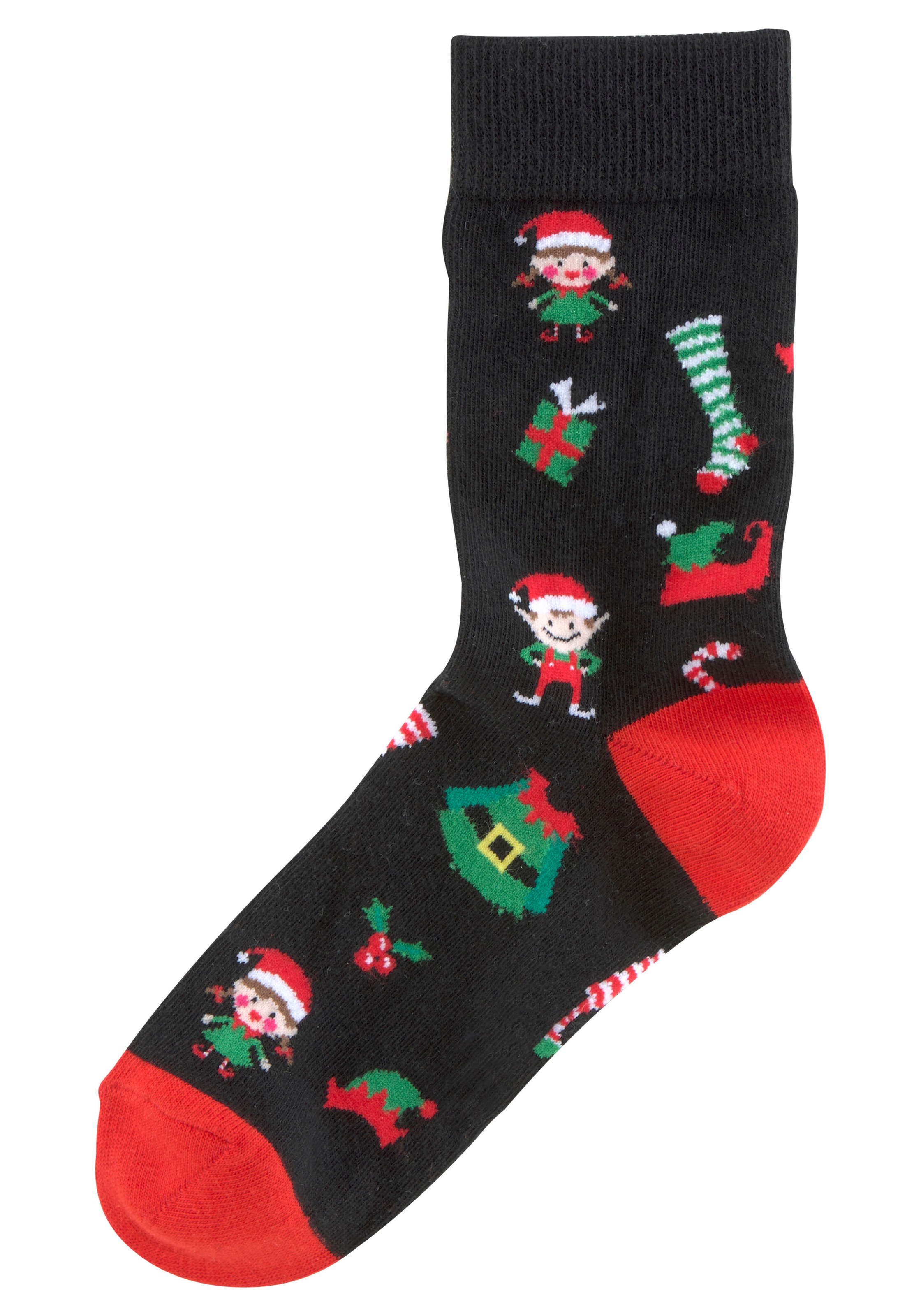 H.I.S Socken, (Packung, 3 Paar), mit lustigen Weihnachtsmotiven