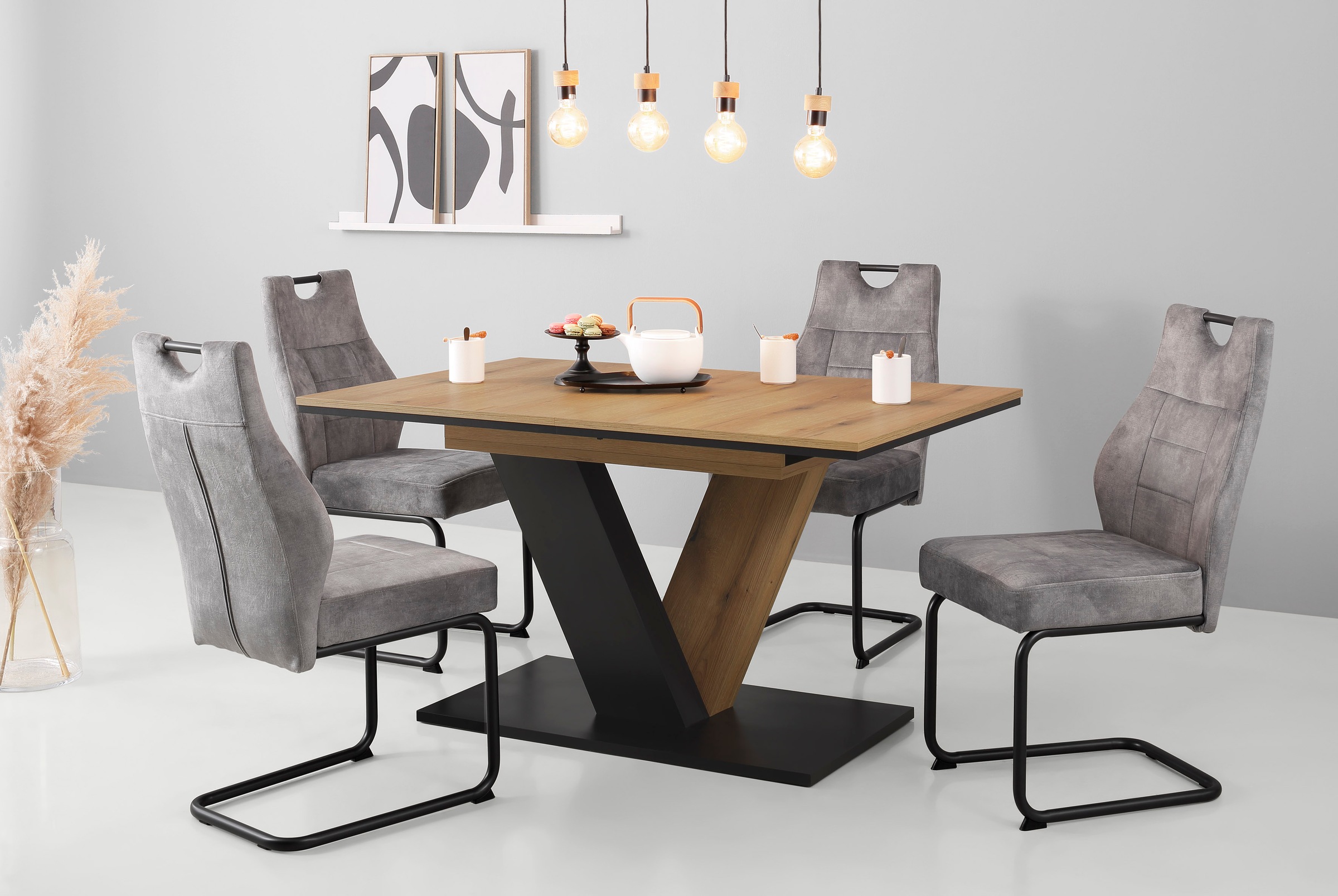 HELA "Linda S Schwingstuhl" (Set) 1 Stk.mit Taschenfederkern Sitz, mit 140KG belastbar, Freischwinger