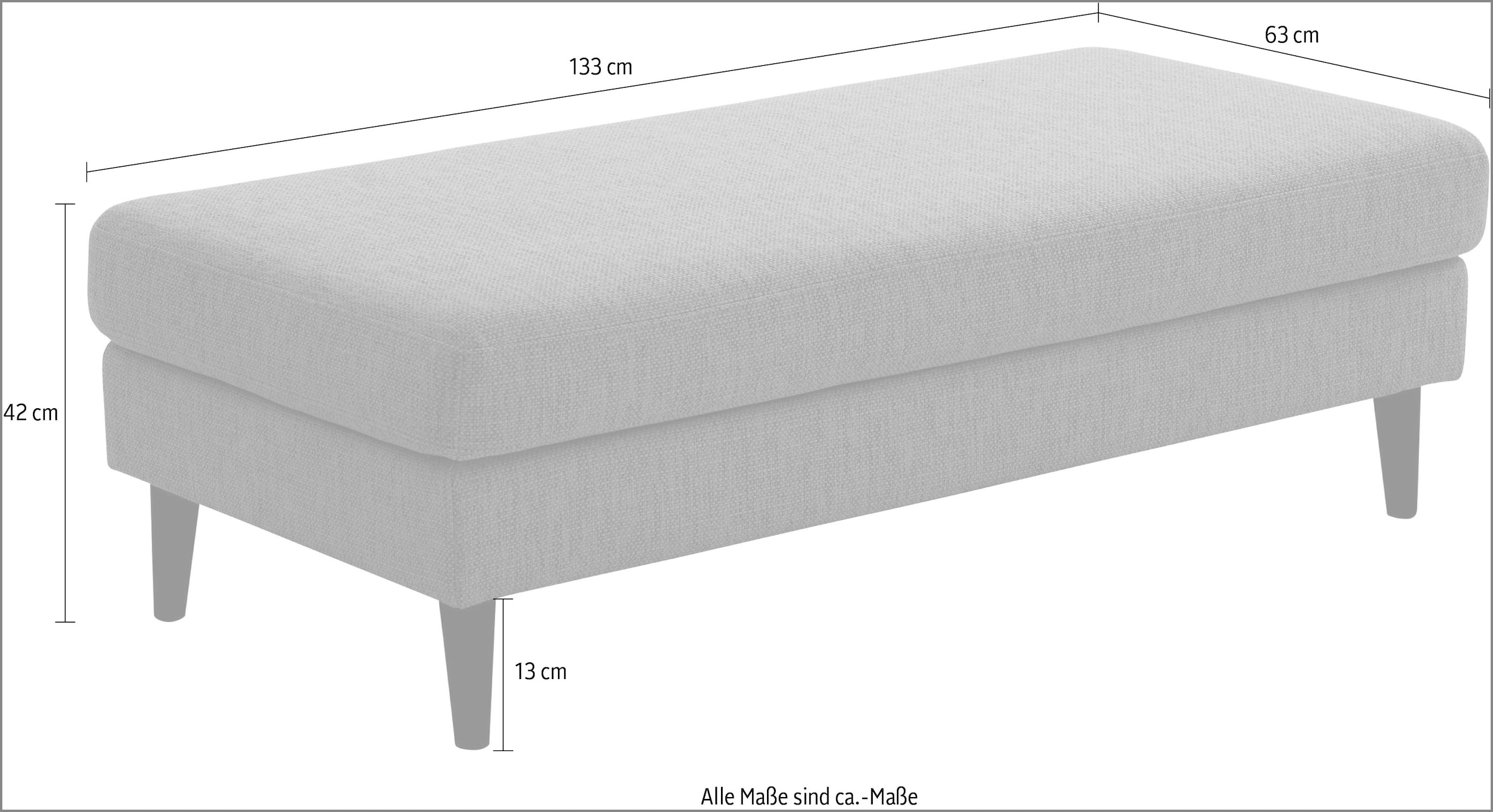 ATLANTIC home collection Hocker »Rekvik« XXL-Hocker, mit Massivholzfüssen, passend zur Rekvik-Serie