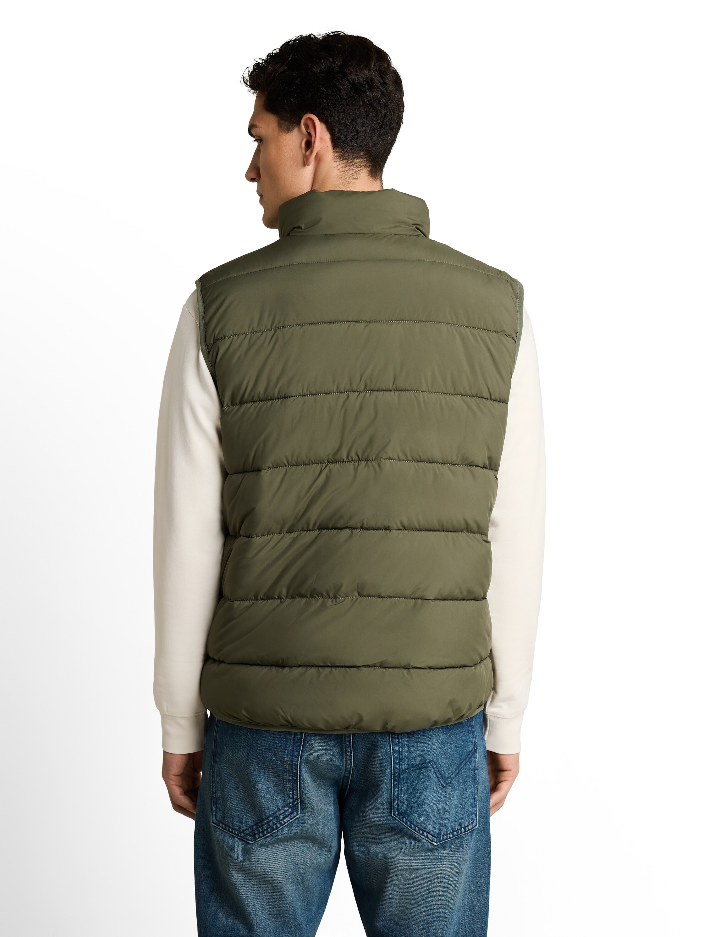 TOM TAILOR Denim Steppweste mit Stehkragen und Reissverschluss