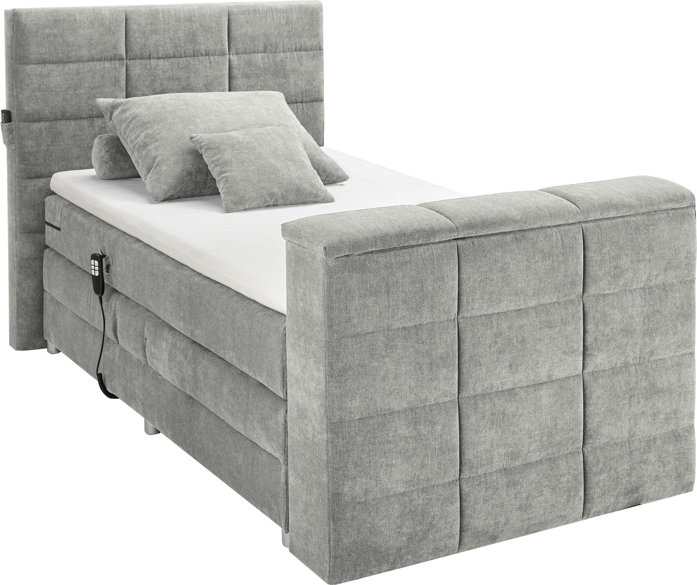 ED EXCITING DESIGN Boxspringbett »Denver« inkl. Motor, Topper und motorisierter TV-Halterung bis 40 Zoll