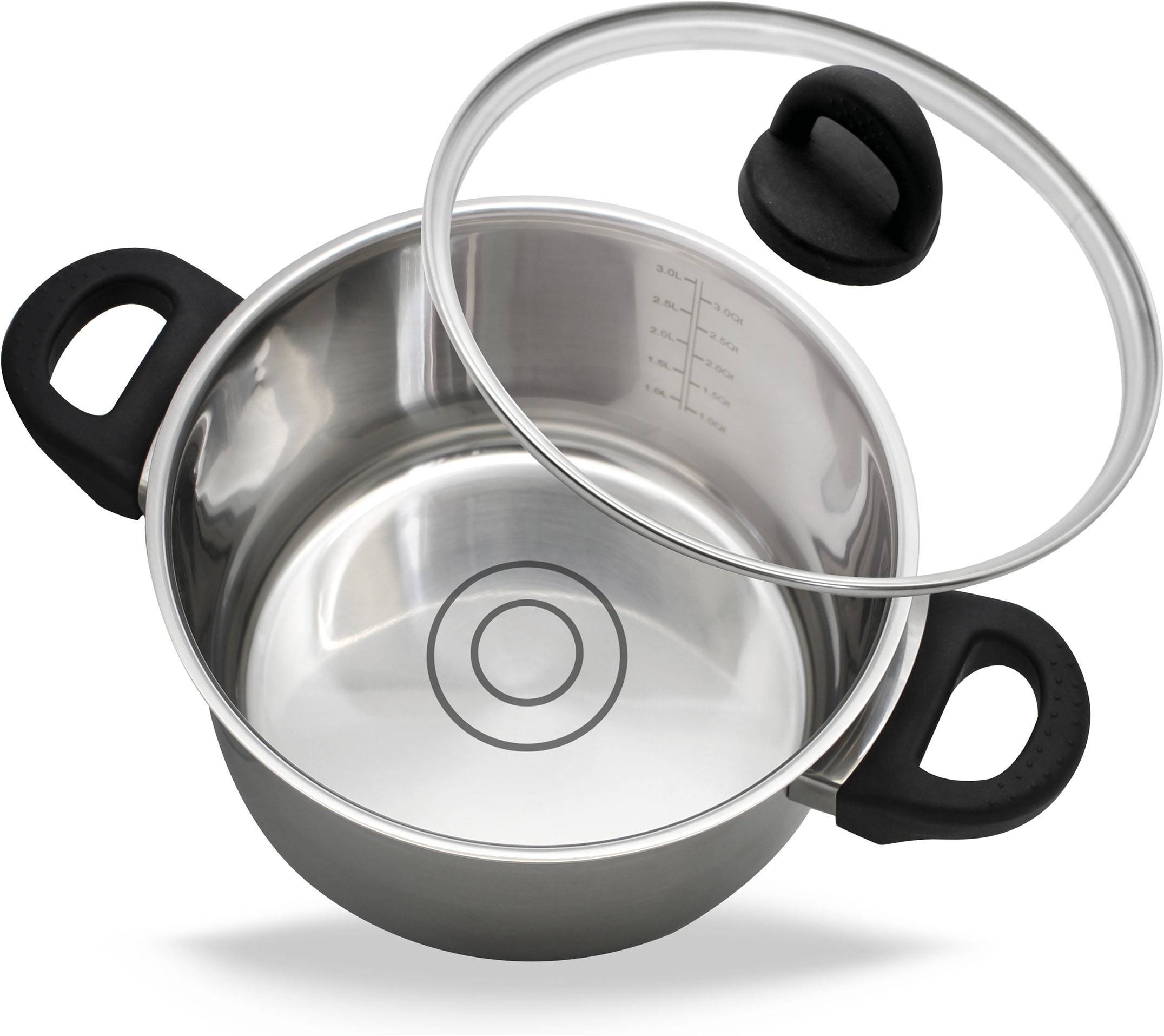 Elo Basic Set de casseroles »Turmalin« Ensemble, je 1 Fleischtopf Ø 16/20/24 cm, 1x Stielkasserolle Ø 16 cm, 7 cuis tlg. Acier inoxydable 18/10