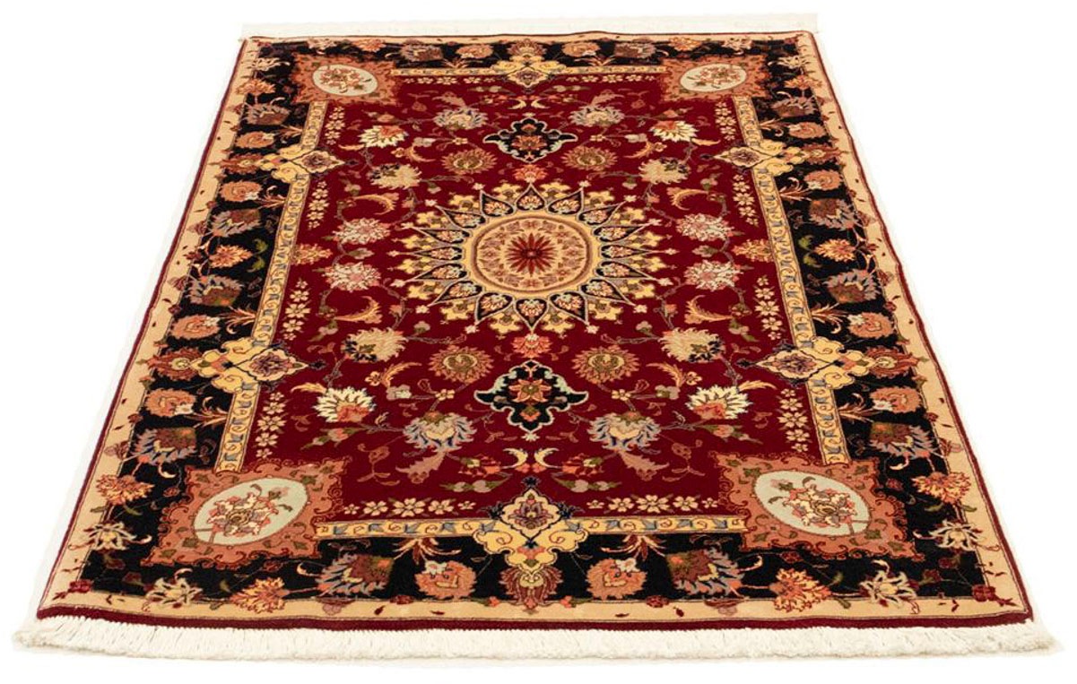 Image of morgenland Seidenteppich »Täbriz 50 Raj Medaillon Rosso 150 x 101 cm«, rechteckig, 0,7 mm Höhe, Unikat mit Zertifikat bei Ackermann Versand Schweiz