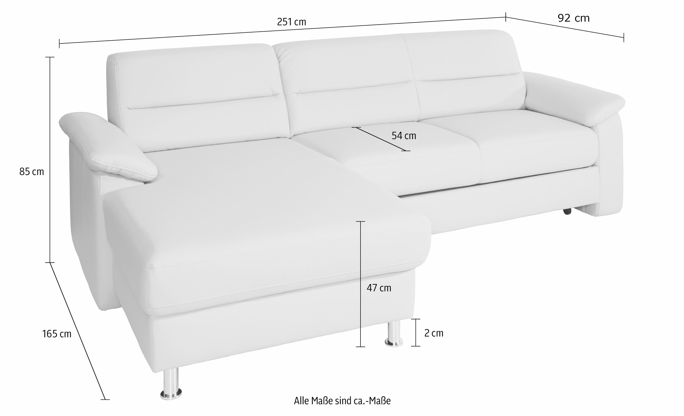sit&more Ecksofa »Ascara L-Form«, inklusive Boxspring/Federkern-Polsterung, wahlweise mit Bettfunktion