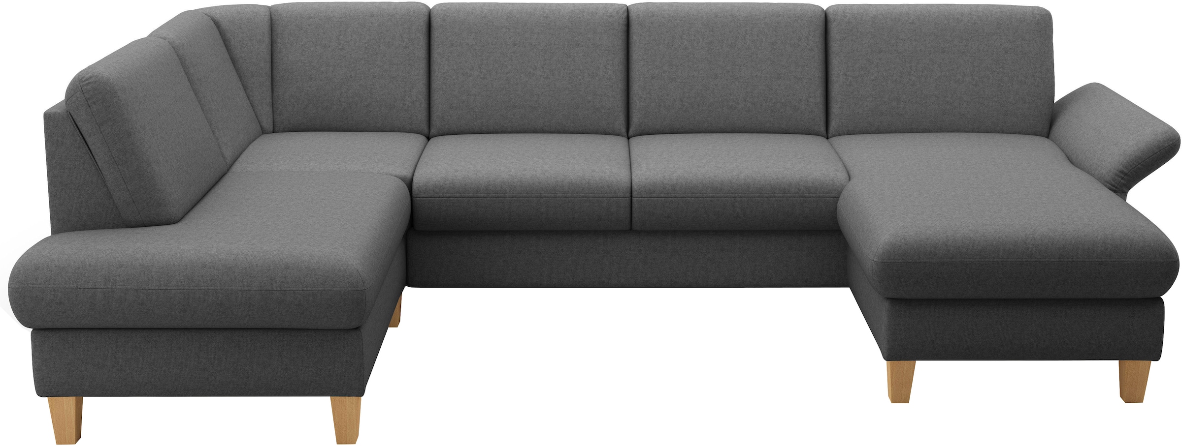 Home affaire Wohnlandschaft »Rochelle, U-Form«, optional mit Armteilverstellung, mit Bettfunktion & Bettkasten