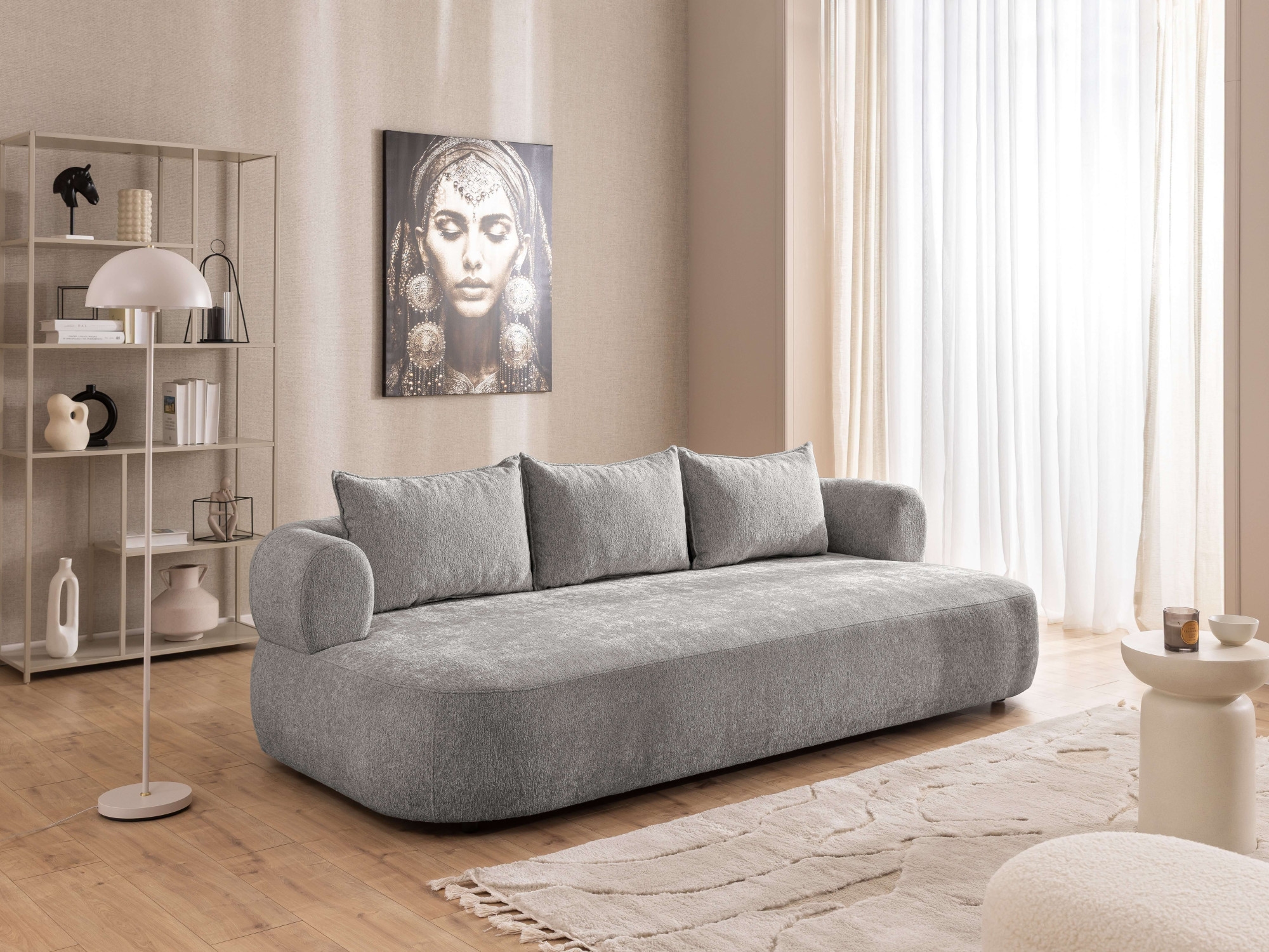 Home affaire Big-Sofa »LUSSAC 4-Sitzer Design-Sofa mit Zierkissen, Masse B/T/H: 242/123/78 cm« hoher Sitzkomfort und modernes Design, Sofa ohne Bettfunktion