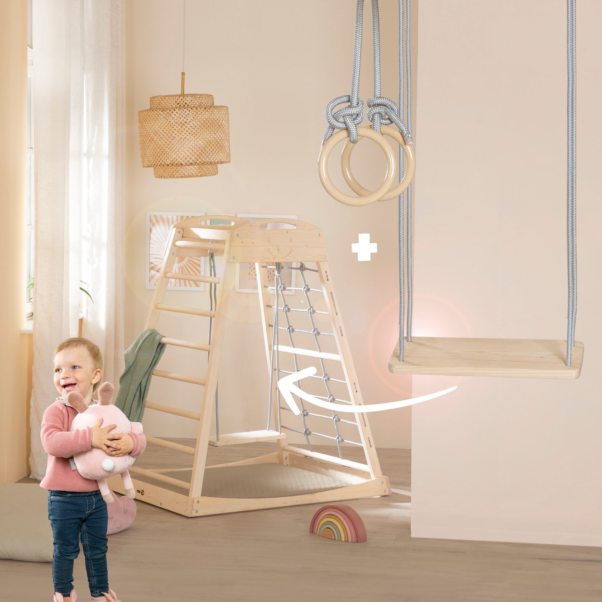 roba® Klettergerüst »Montessori Indoor Spielturm« Belastbar bis 70 kg