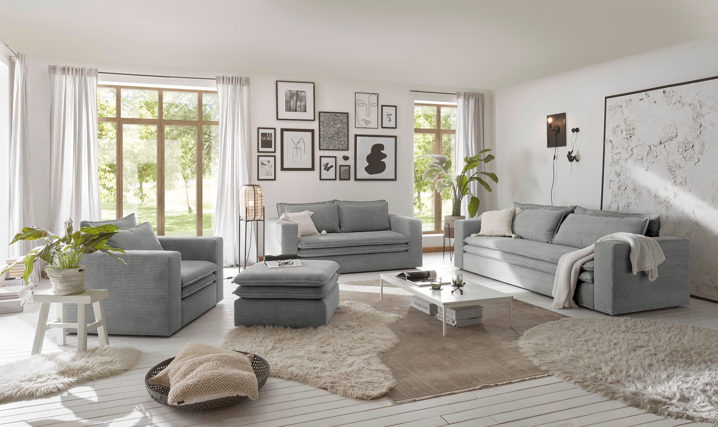 Places of Style Hocker »PIAGGE«, Hochwertiger Cord, passend zum Sessel