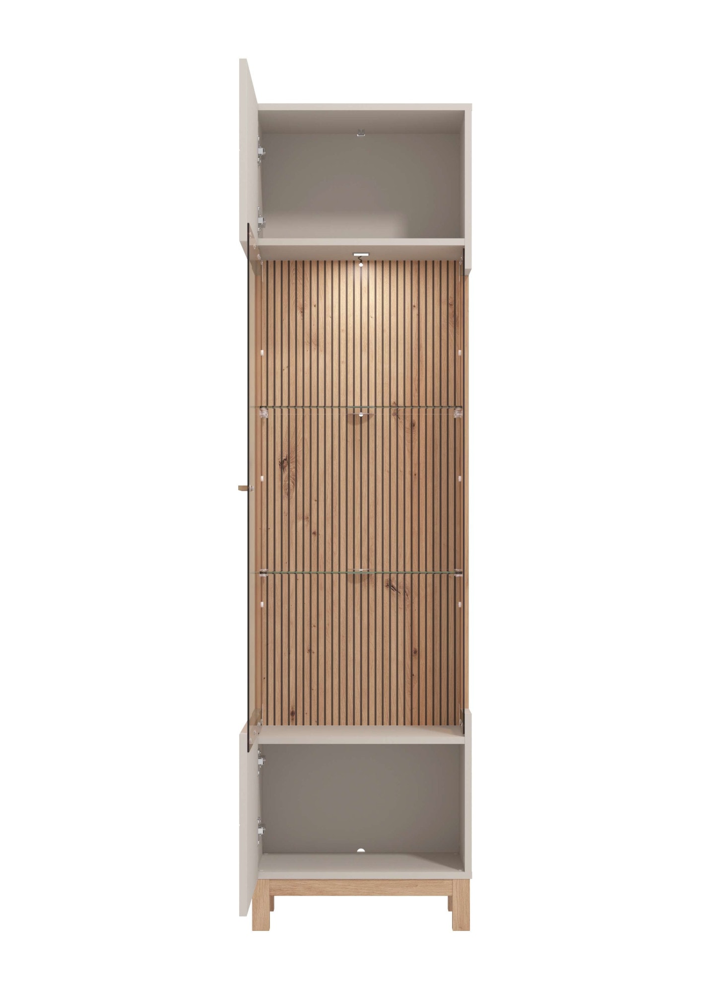 Home affaire Vitrine »Essex Vitrinenschrank, Glasschrank, Standvitrine, Highboard/Sideboard« 1 Tür, 4 Einlegeböden, 5 Fächer, Gesamtmasse (B/T/H): 51,5/35/191,5 cm