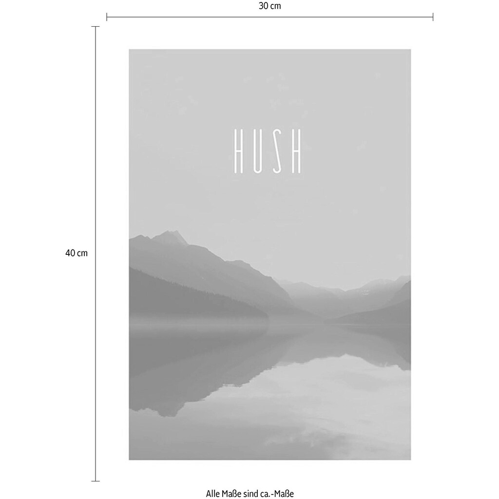 Komar Poster »Word Lake Hush Steel«, Natur, (1 St.)