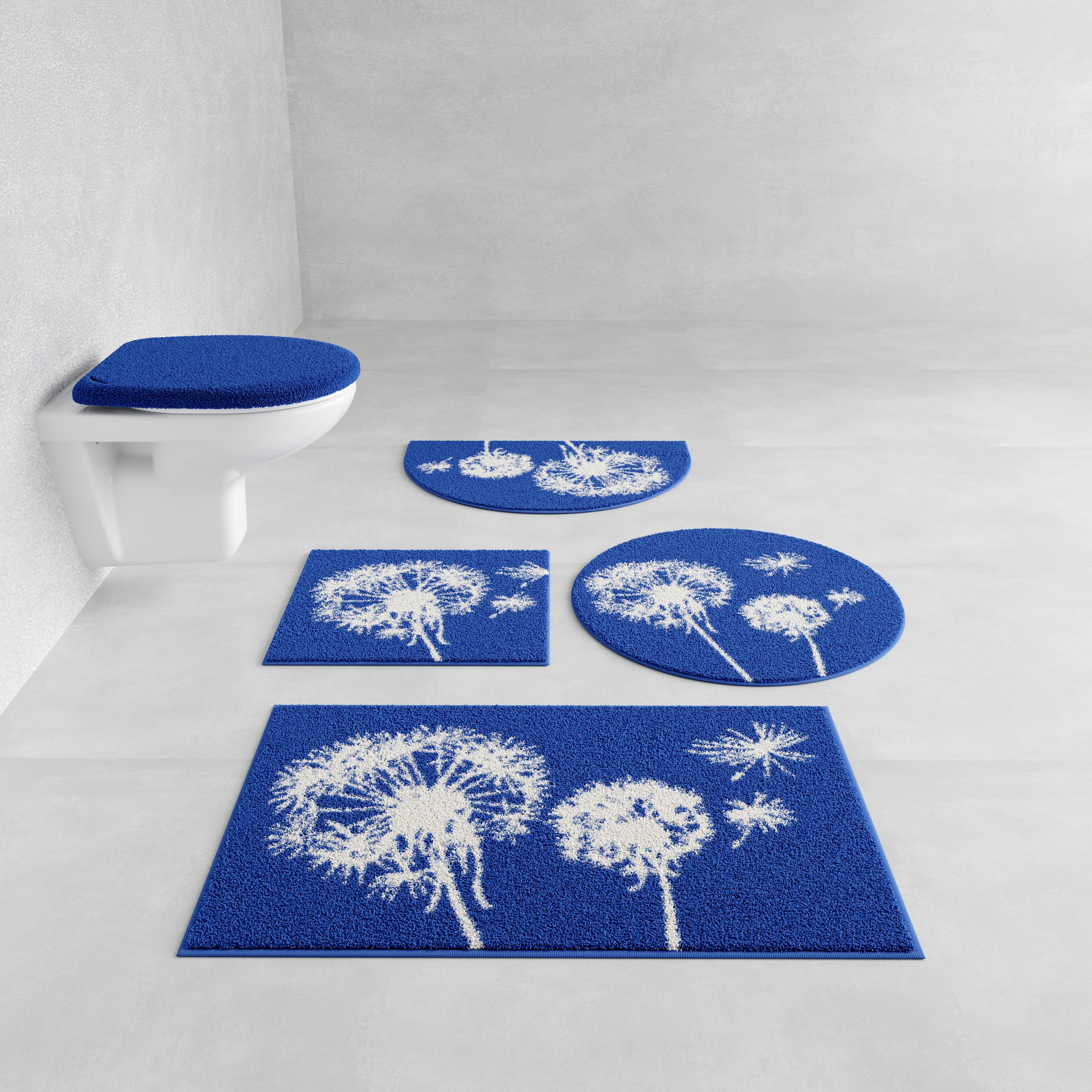 Image of Grund Badematte "Pusteblume, Badvorleger, Badezimmer Teppich, sehr weich" Höhe 20 mm rutschhemmend beschichtet fussbodenheizungsgeeignet schnell trocknend weiche Haptik, auch als 2-teiliges Set erhältlich, Made in Europe