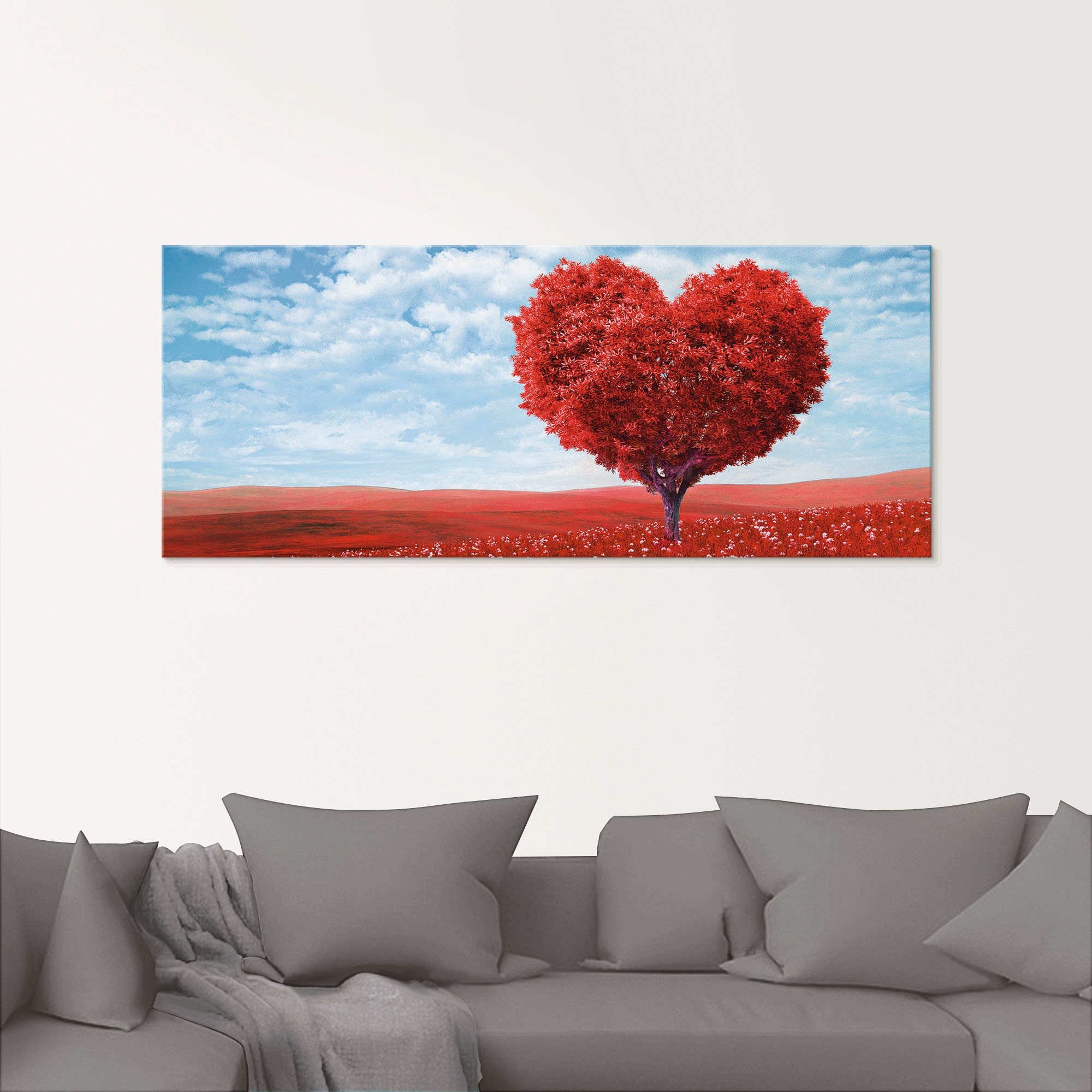 Artland Glasbild "Baum in Form eines Herzens" Herzen 1 Stk. tlg. in verschiedenen Grössen