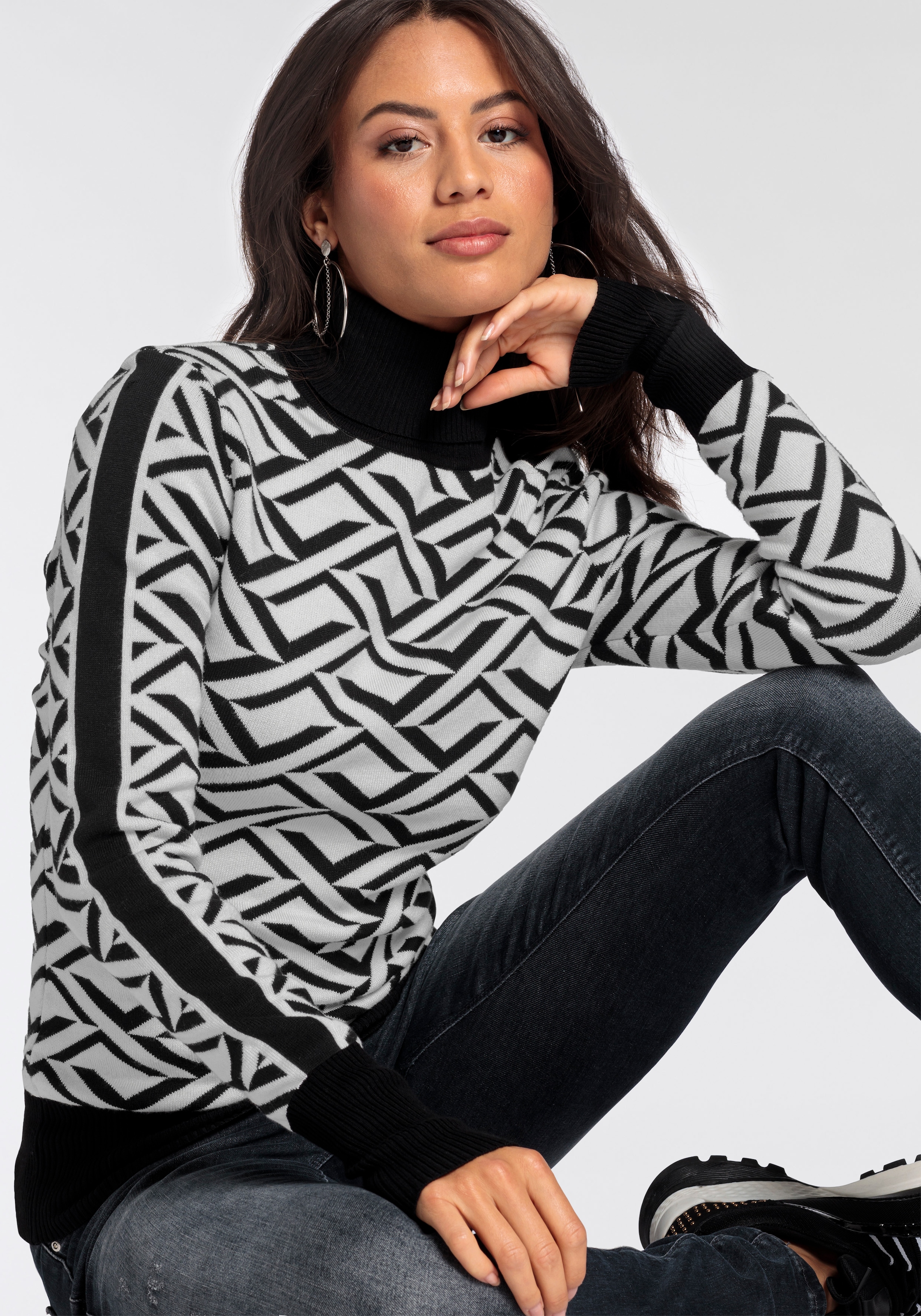 Image of Melrose Rollkragenpullover mit Jacquard-Muster