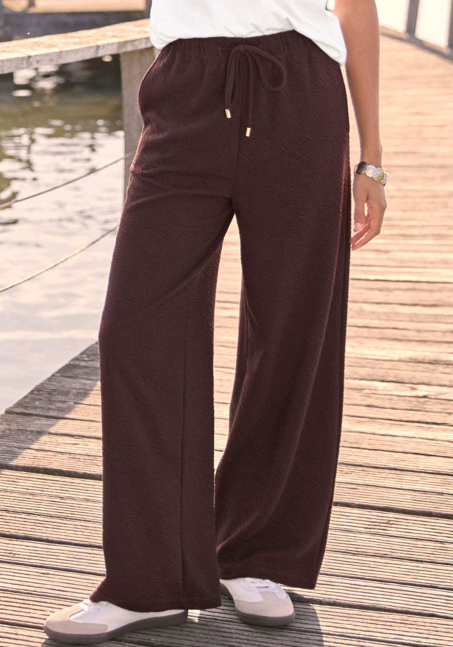 Image of Venice Beach Sweathose aus softer Strukturware, weite Schlupfhose, casual