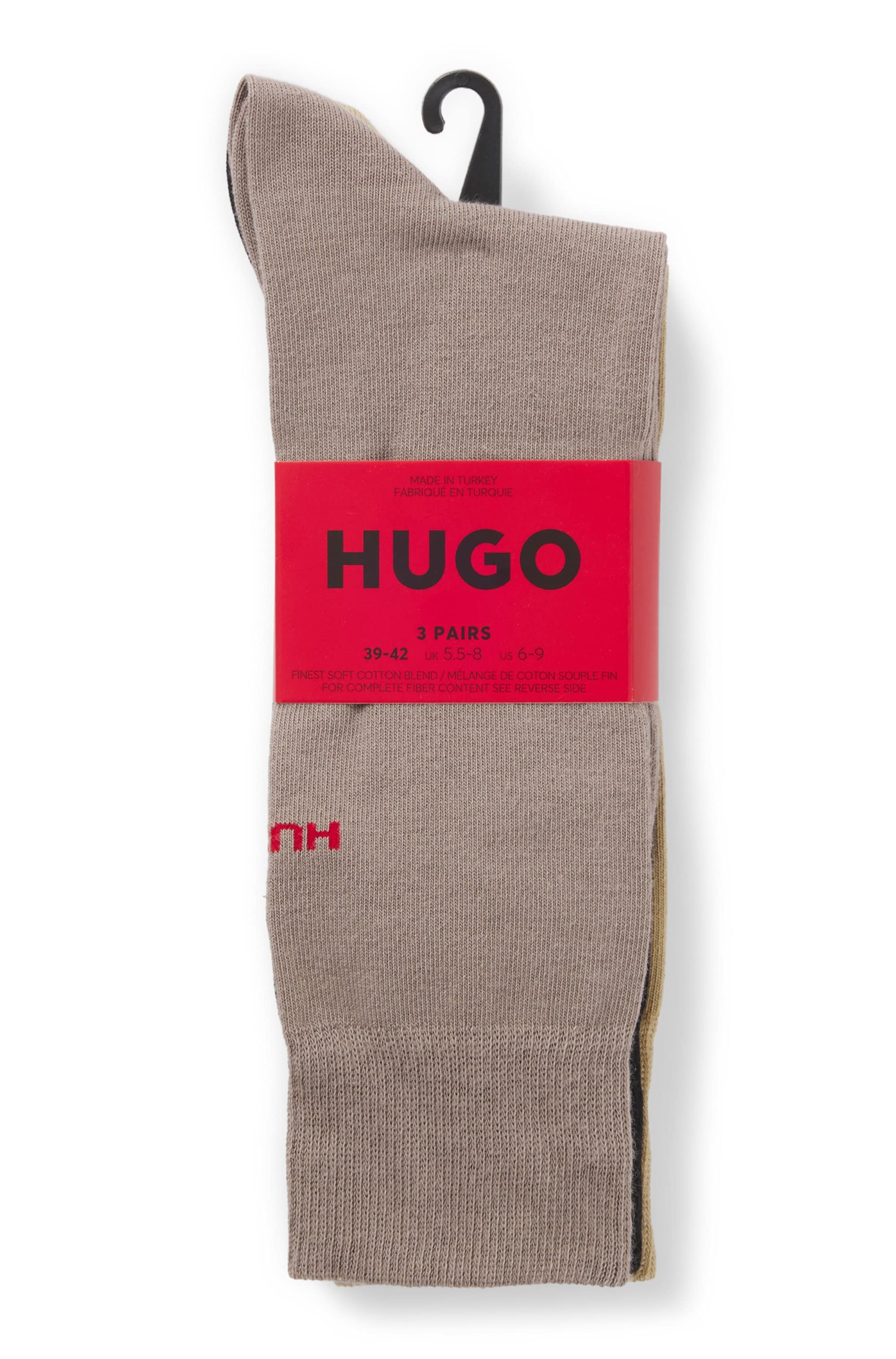 HUGO Underwear Chaussettes d'affaires »3P RS UNI CC« Paquet, 3er Pack, 3 Couple tlg. mit kontrastfarbenen HUGO Logo-Schriftzug