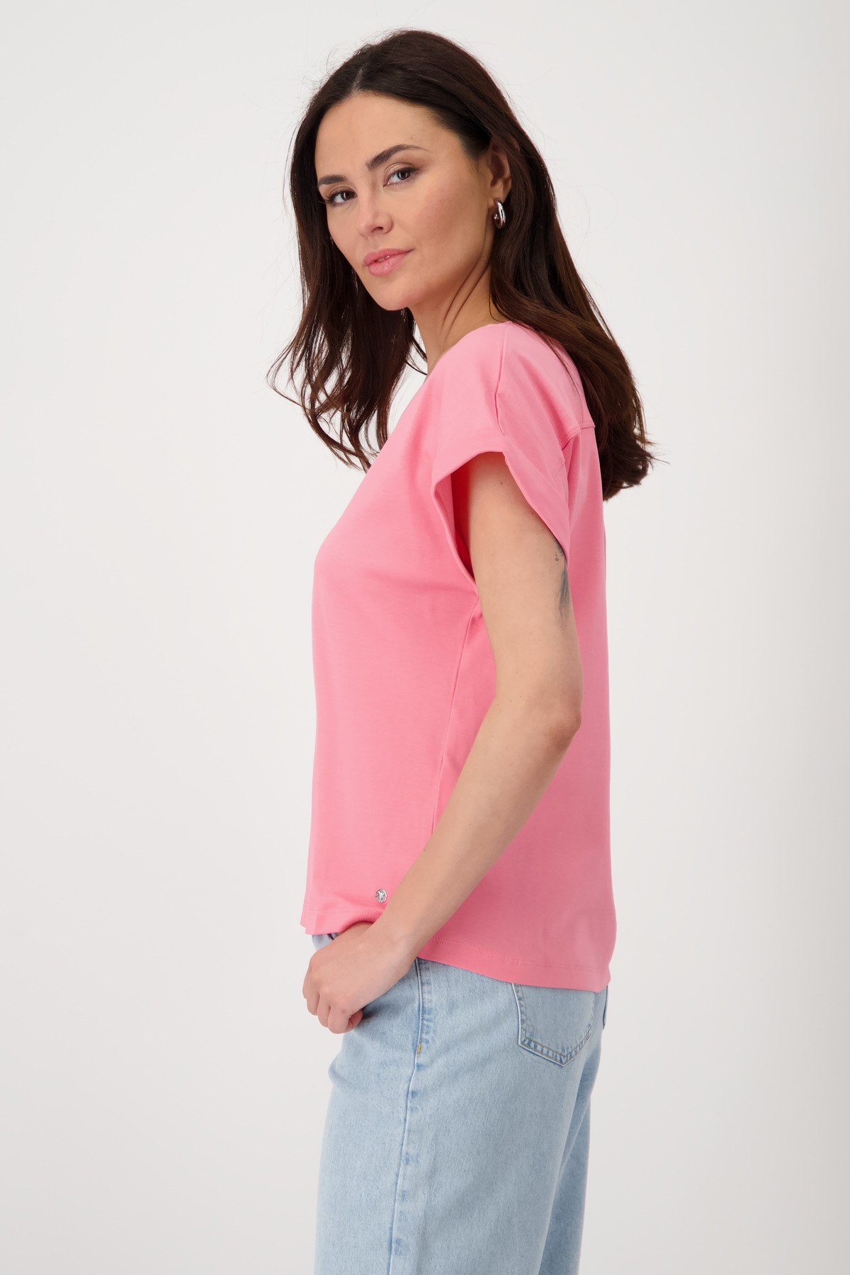 Monari T-Shirt »Shirt Basic Pima uni«, Mit Rundhalsausschnitt